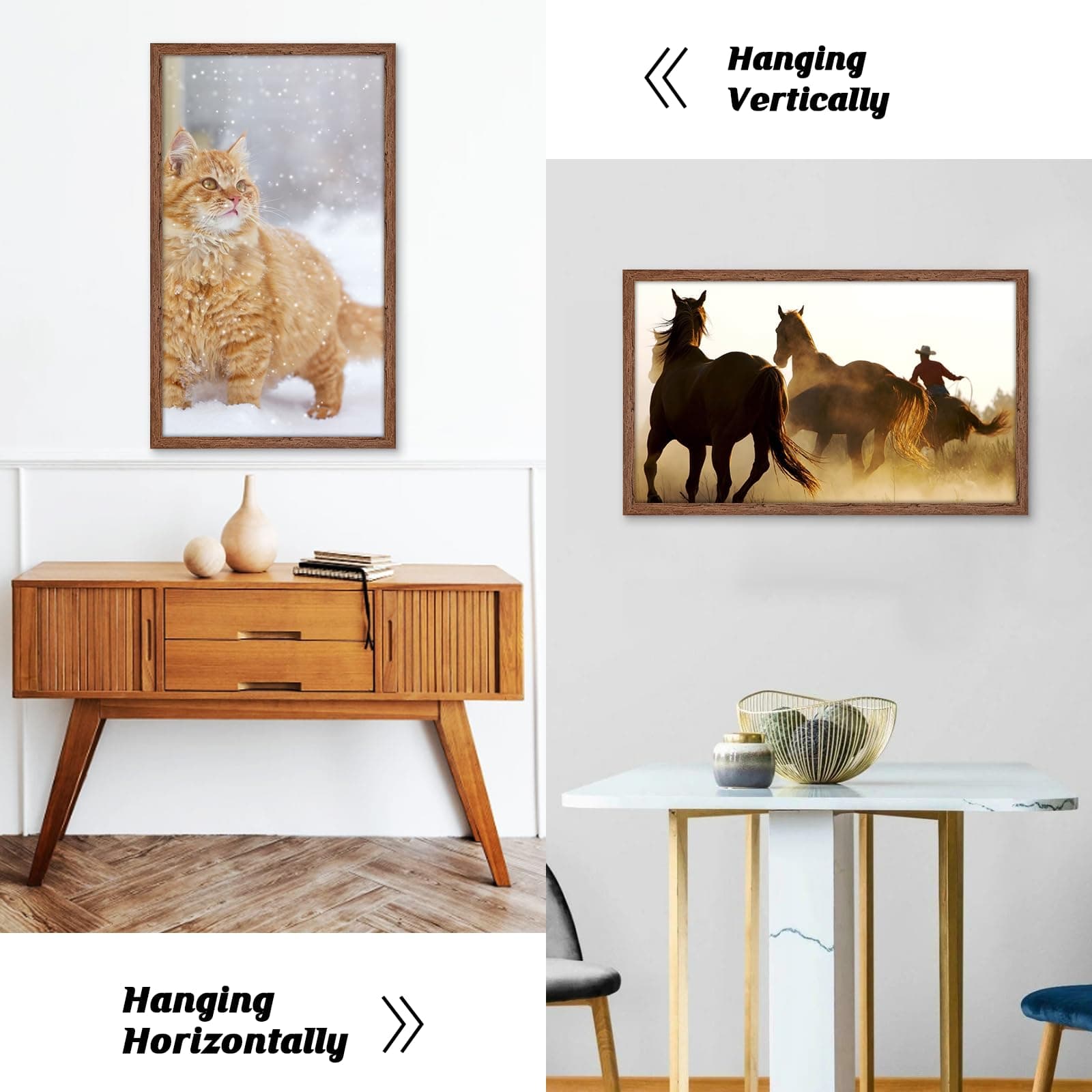 HLiWEGNS 13x39 Light Walnut Rustic Woodgrain Poster Frame - Single - Thumbnail 3
