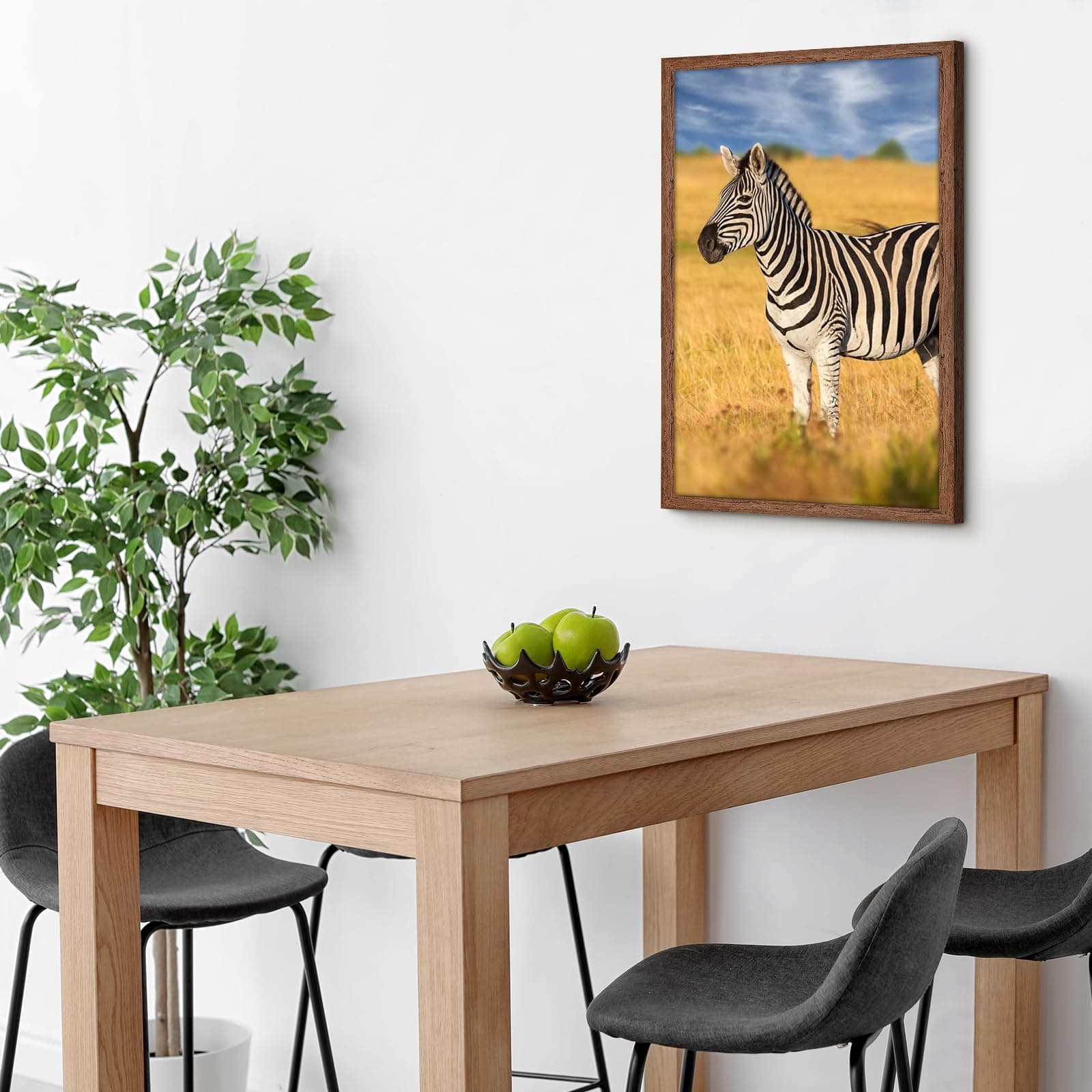 HLiWEGNS 13x39 Light Walnut Rustic Woodgrain Poster Frame - Single - Thumbnail 4