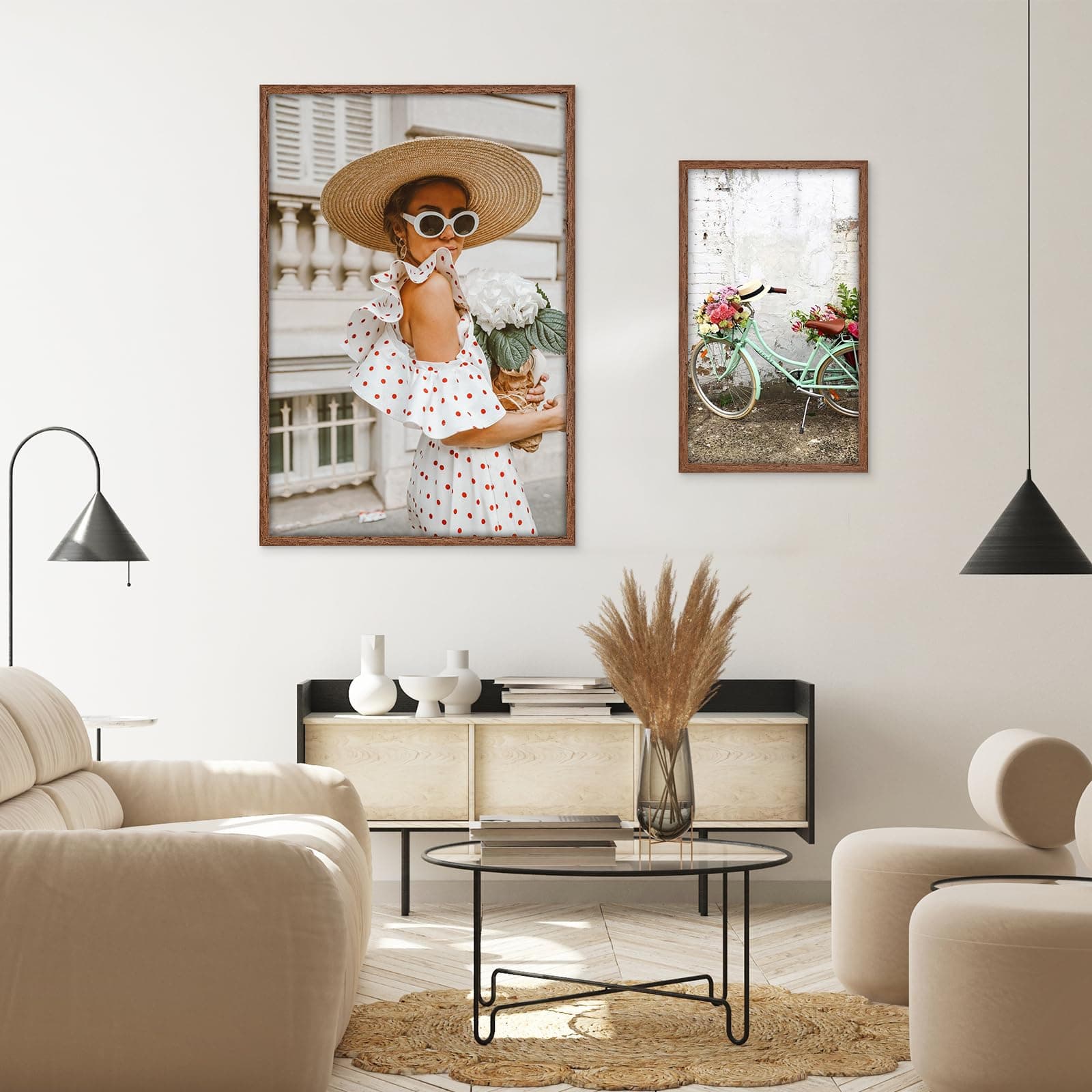 HLiWEGNS 13x39 Light Walnut Rustic Woodgrain Poster Frame - Single - Thumbnail 2