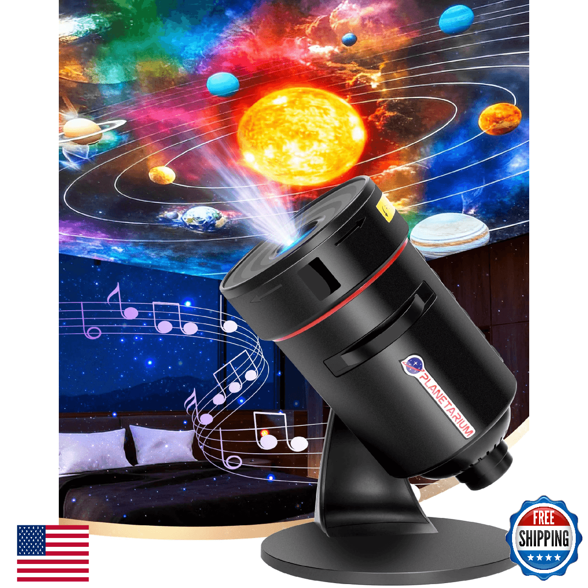 Galaxy Projector for Bedroom, Home Planetarium Astral Light Projector with Solar - Image 1