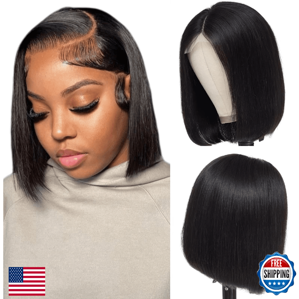 Keytac Bob Wig Human Hair Lace Front Glueless Wigs for Black Women Pre Plucked 1 - Image 1