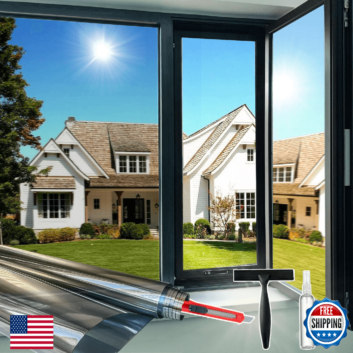 Window Privacy Film See Out Not in, One Way Privacy Window Film, Removable Windo - Image 1