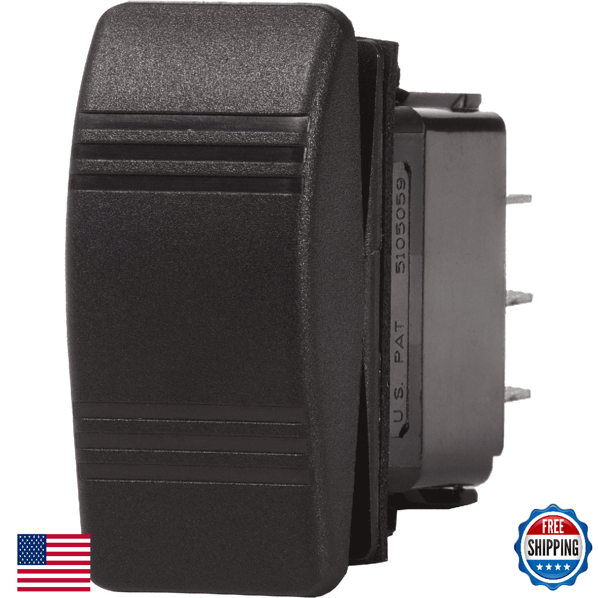 Blue Sea Systems 8290 Contura ON-OFF-ON DPDT Switch, Black - Image 1