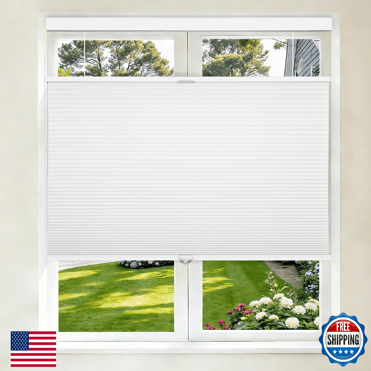 Grandekor Top Down Bottom Up Cellular Shades Cordless,35" W x 36" H,Pull Down Ho - Image 1