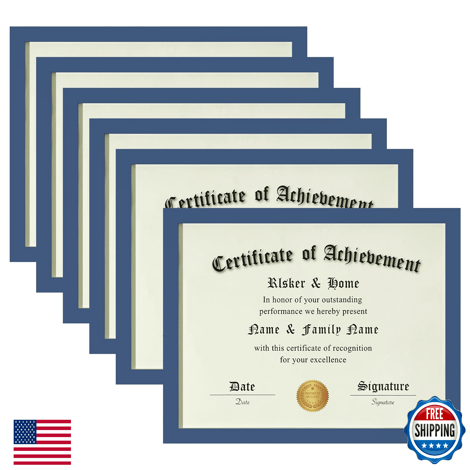 ELSKER&HOME 8.5x11 Picture/Certificate Document Frame, 6-Pack Blue Award - Image 1