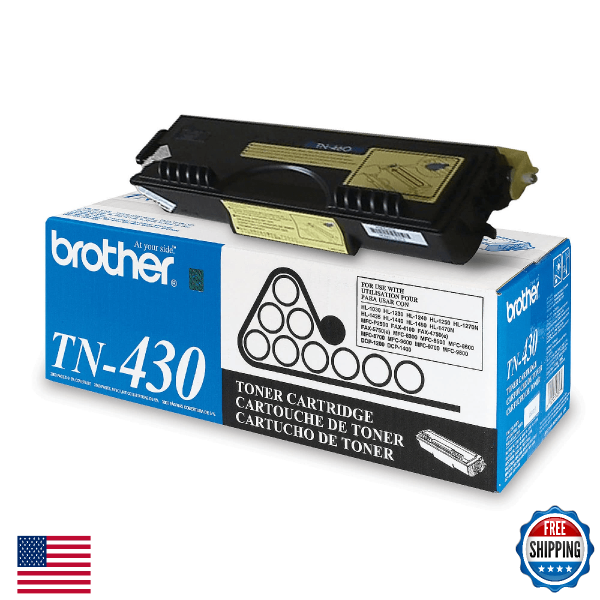 Brother Genuine TN430 Mono Laser Toner Cartridge , black - Image 1