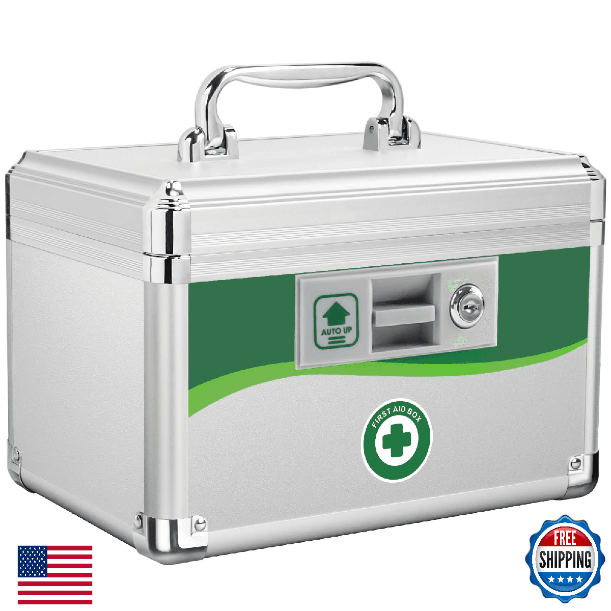 ZORVIDSON Medicine Lock Box w/ Keys & Portable Handle - Small, Secure Storage - Image 1