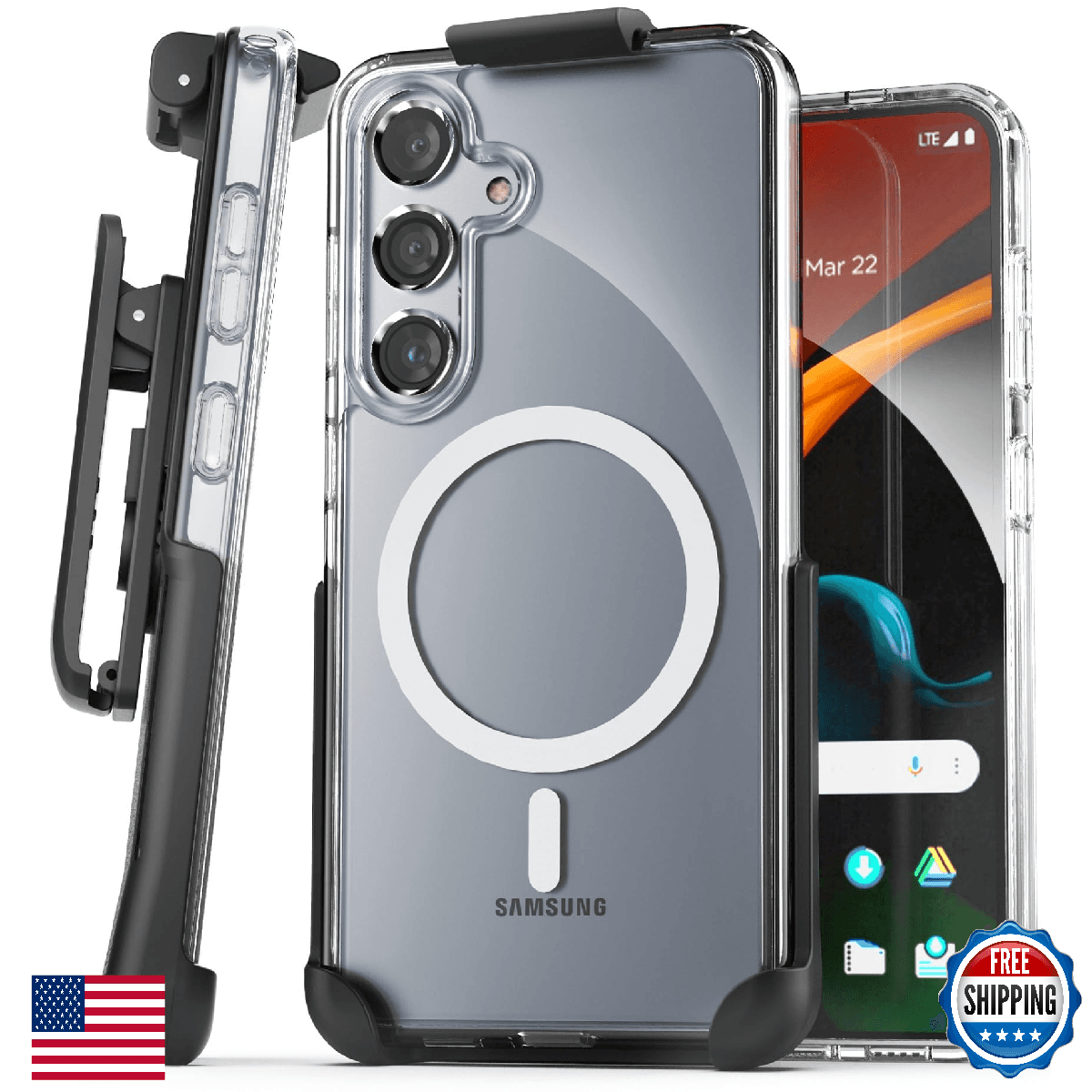 Encased Belt Case for Samsung Galaxy S24 Plus w/Phone Holster Clip - Image 1