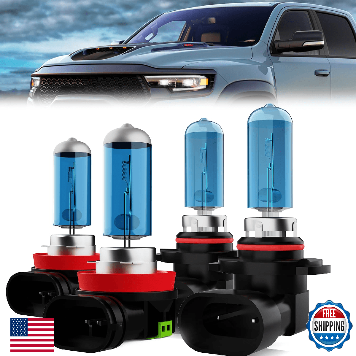 LECCIBUB Headlight Bulbs Compatible With DODGE RAM without Projector 2013-2020, - Image 1