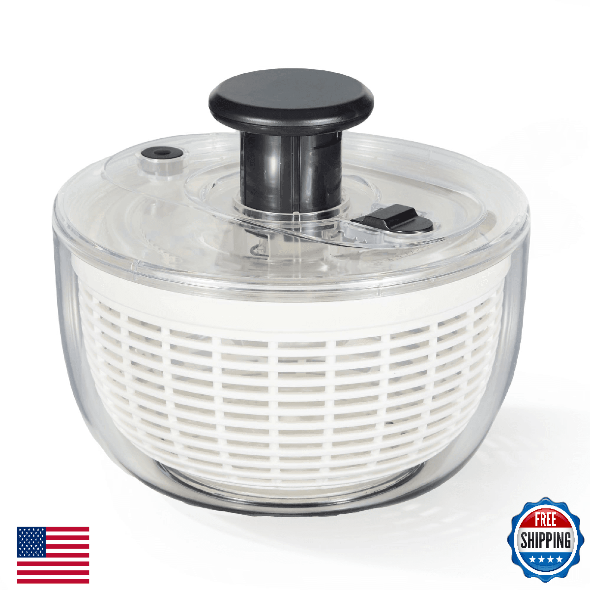 CAROTE 6.4 Qt Salad Spinner Large Lettuce Spinner Plastic Vegetable Fruit Washer - Image 1