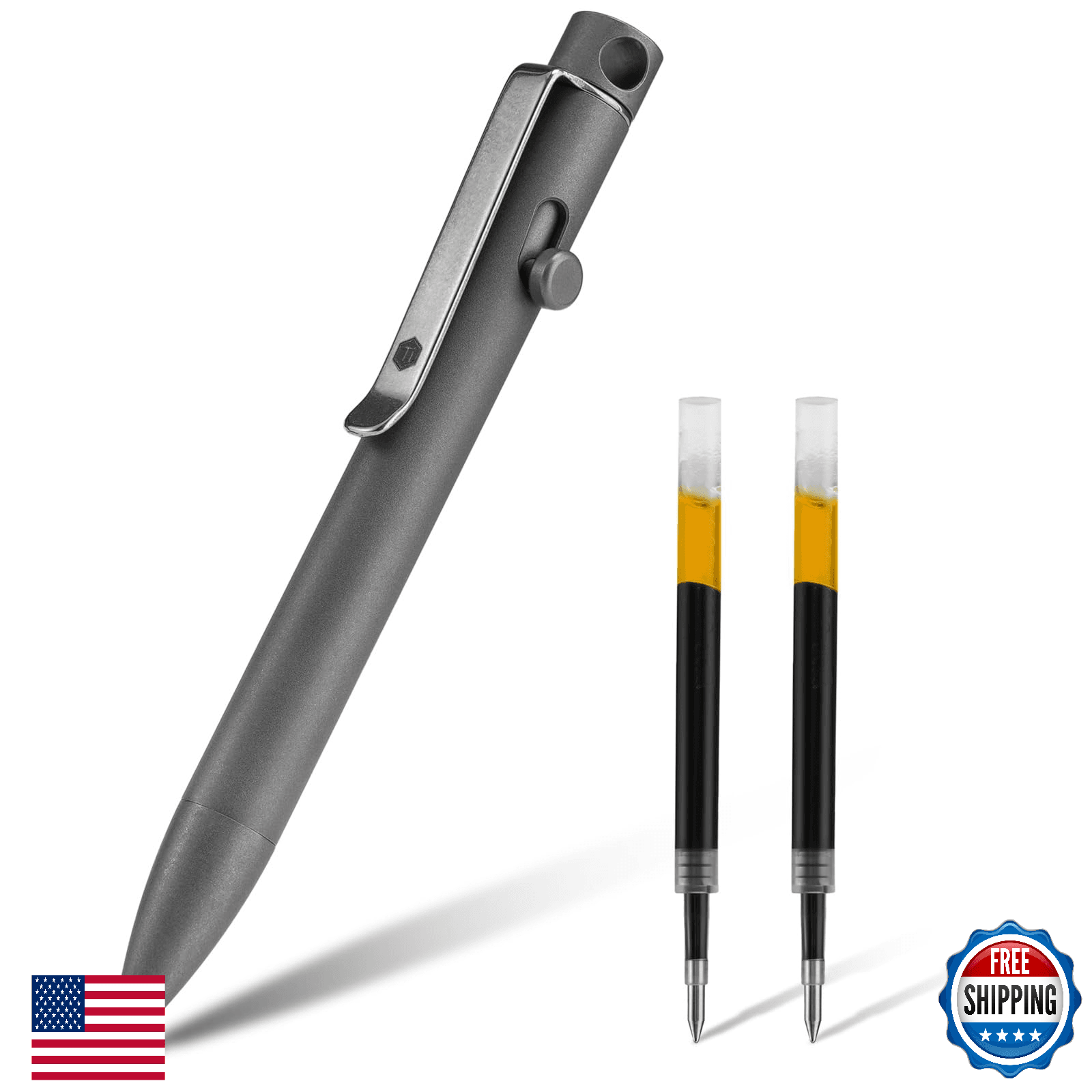 KeyUnity KP03SW Titanium Bolt Action EDC Pen with Clip Pocket Ballpoint - Image 1