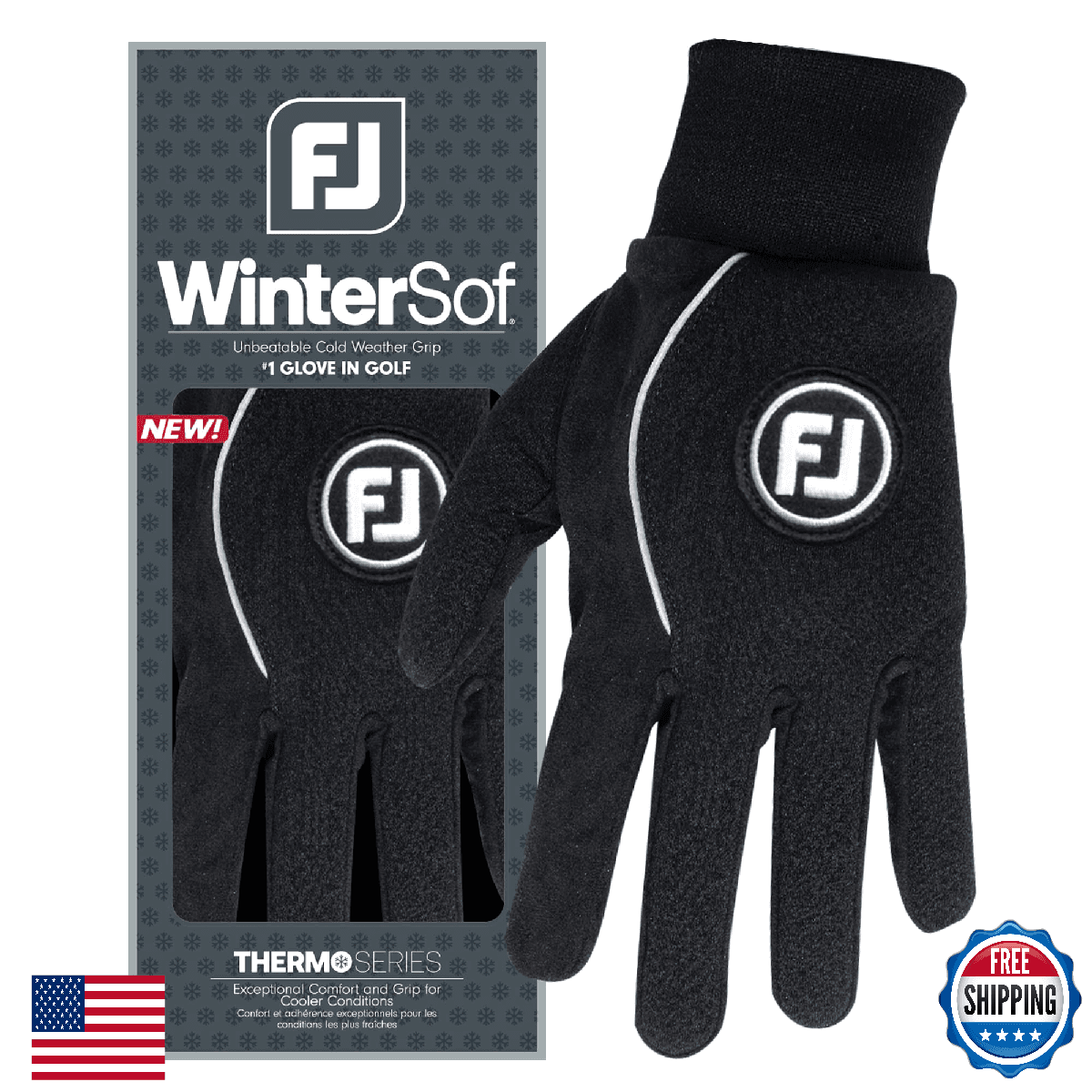 FootJoy Women's WinterSof Golf Glove, Black, Small - Pair - Image 1