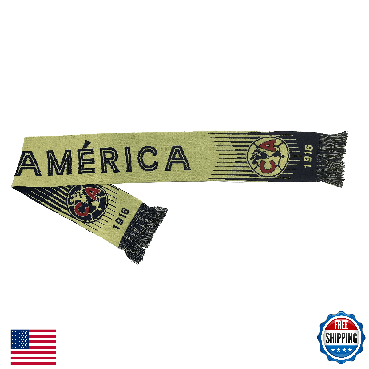 Icon Sports Club America FMF Soccer Scarf LL1A-04 Yellow Reversible Fan - Image 1