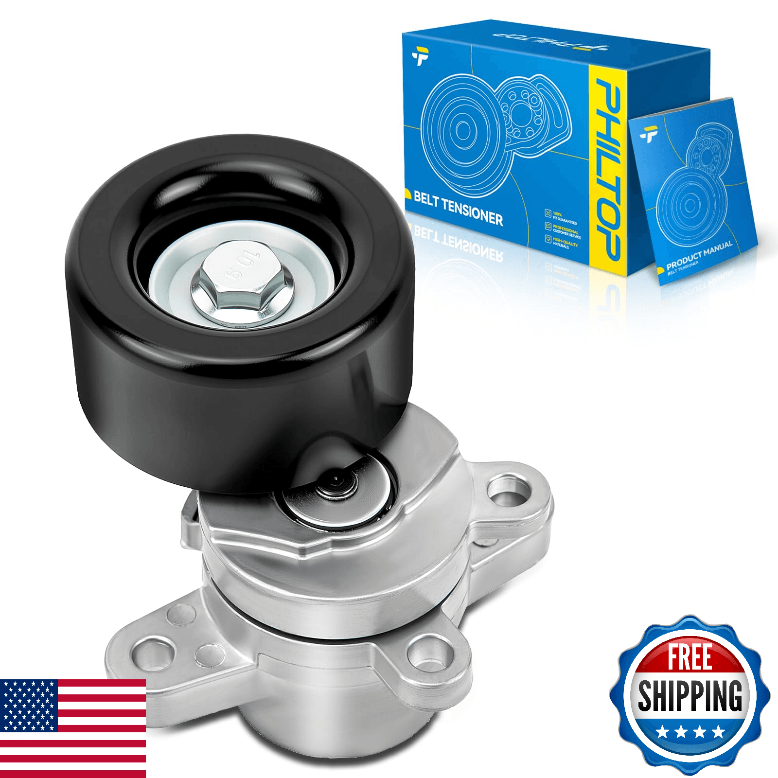 PHILTOP Belt Tensioner Pulley Assembly 39155, 49490 Murano Quest Maxima Altima - Image 1