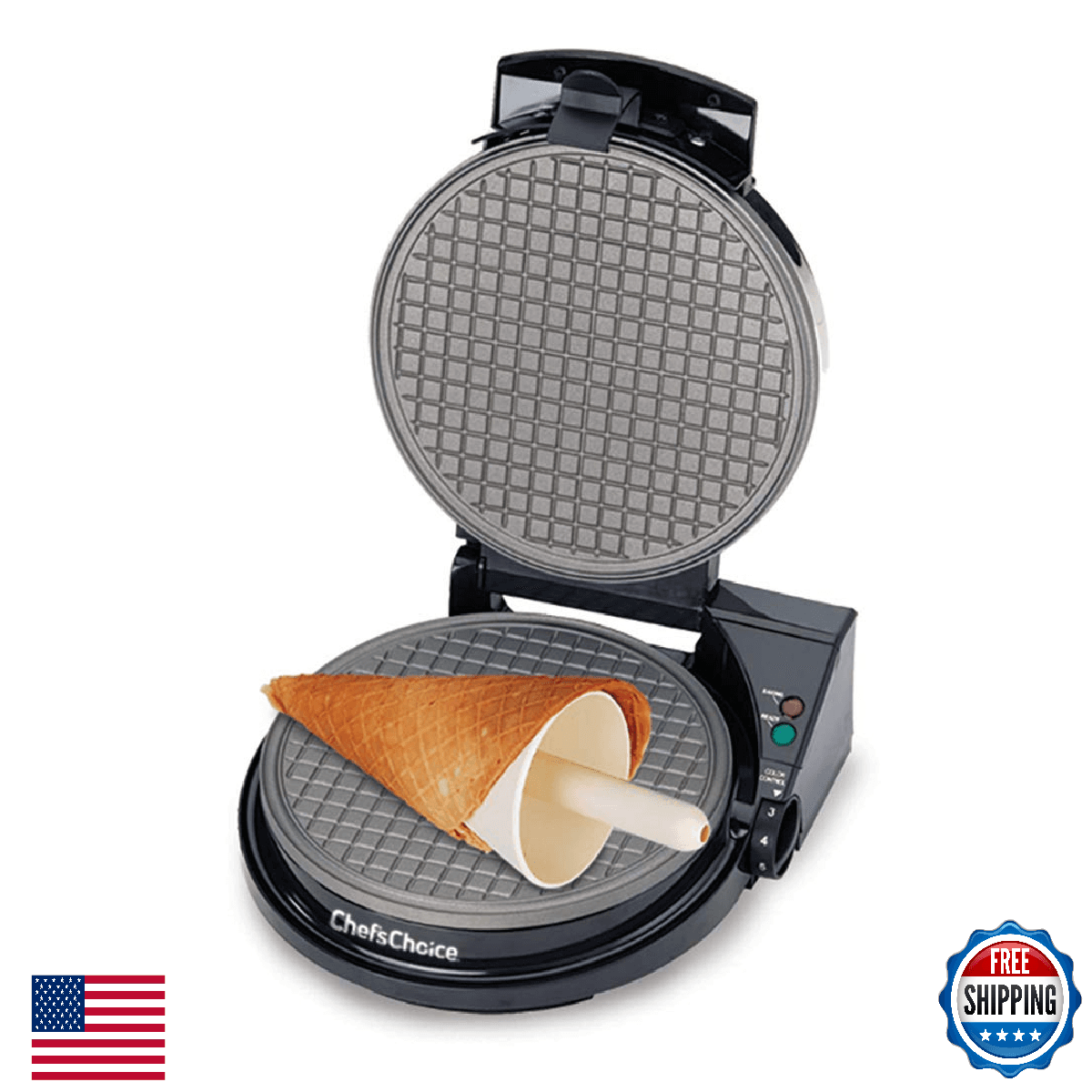 Chef'sChoice Ice Cream Cone Maker WaffleCone Express With Nonstick Heating Plate - Image 1