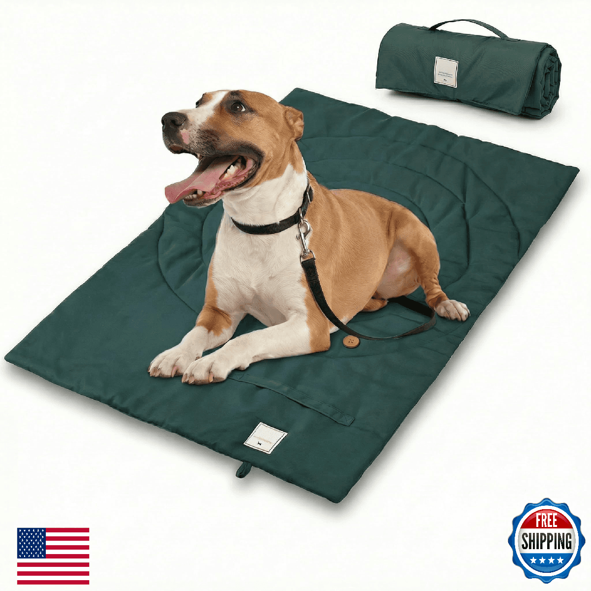 Travel Dog Bed Camping Dog Bed 37.4x25.6 Waterproof Outdoor Dog Mat Portable Han - Image 1