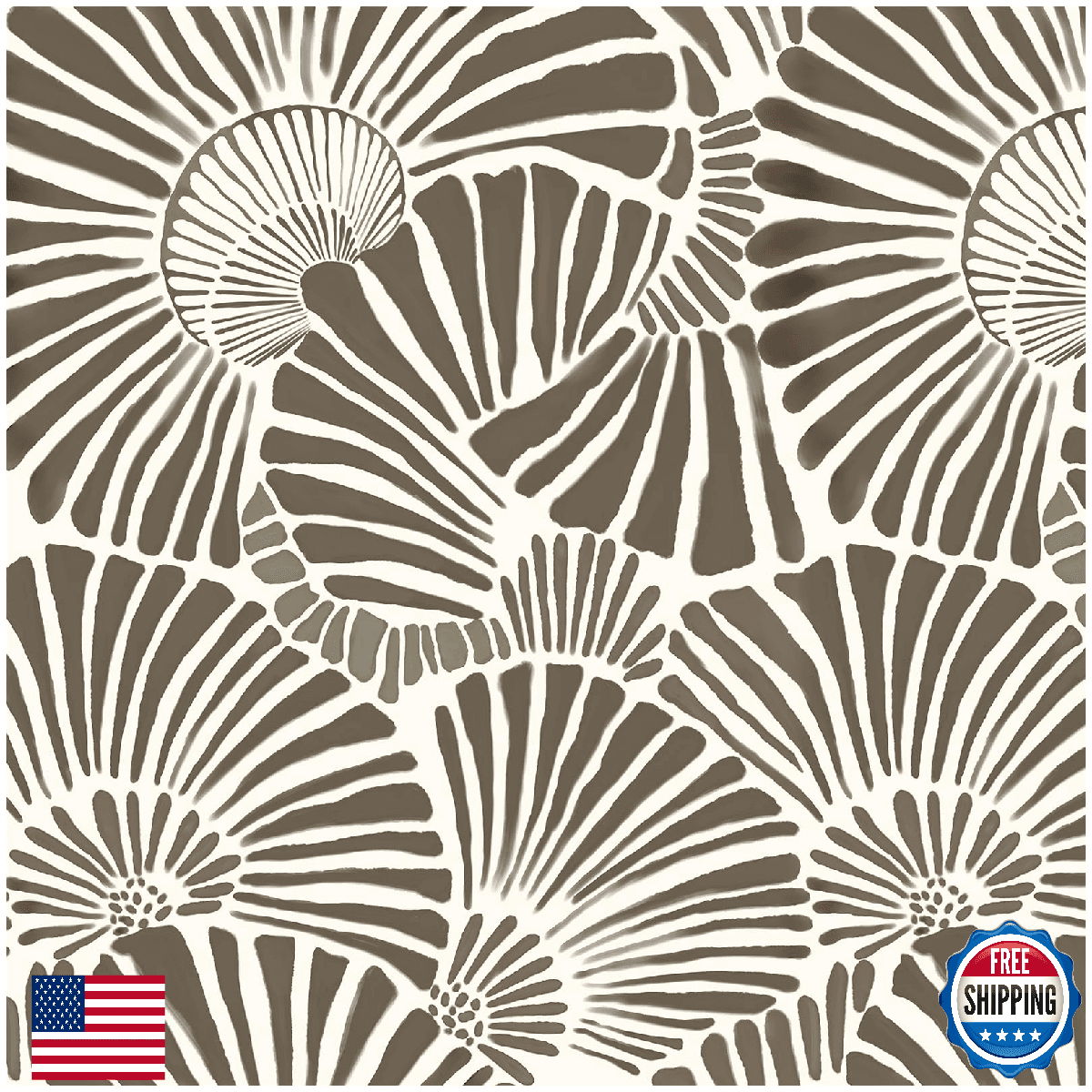 White Brown Peel and Stick Wallpaper 17.3x393 Modern Boho Self Adhesive Removabl - Image 1