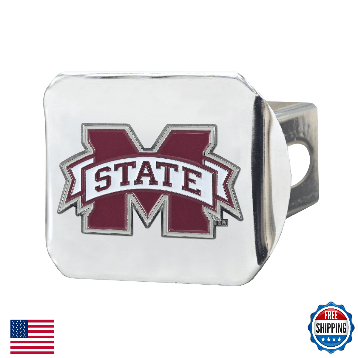 FANMATS Mississippi State Bulldogs 3D Color Emblem 2" Hitch Cover - Image 1