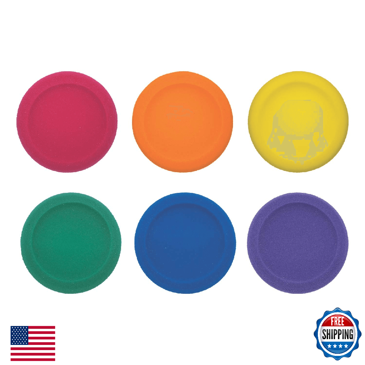 Champion Sports Foam Discs Set - Rounded Edge, 9"D - 6 Colors for Kids - Image 1