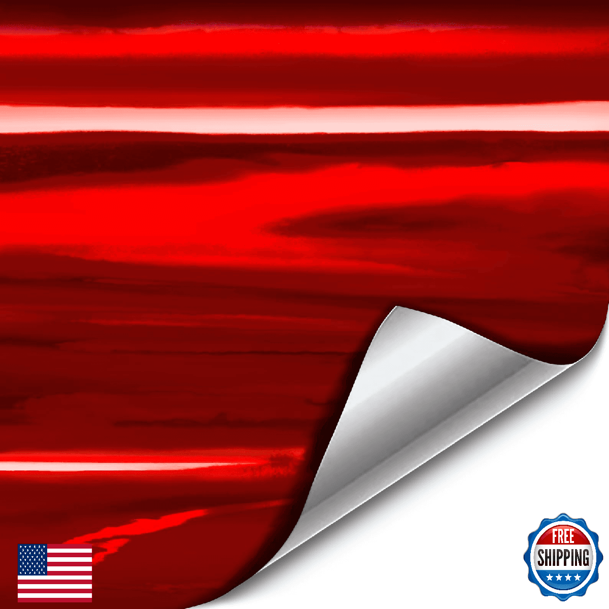 VViViD Holographic Chrome Red Vinyl Wrap DIY Air-Release Adhesive Film 6ft x 4.9 - Image 1