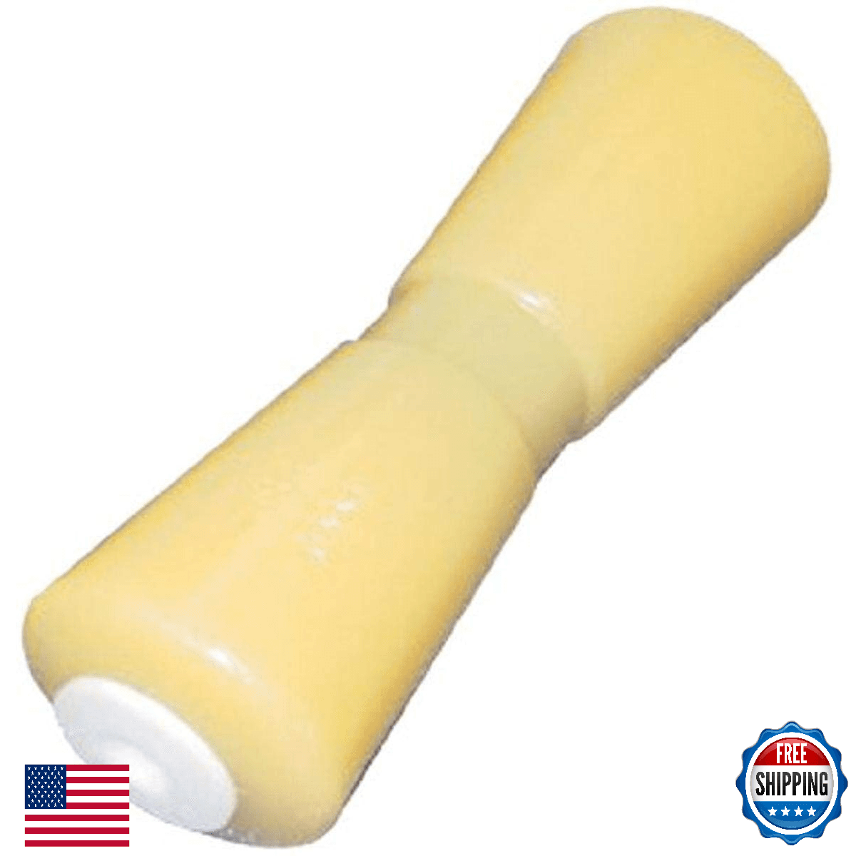 C.H. Yates 1000Y Yellow 10" Heavy Duty Marine Keel Roller 5/8" Shaft - Image 1