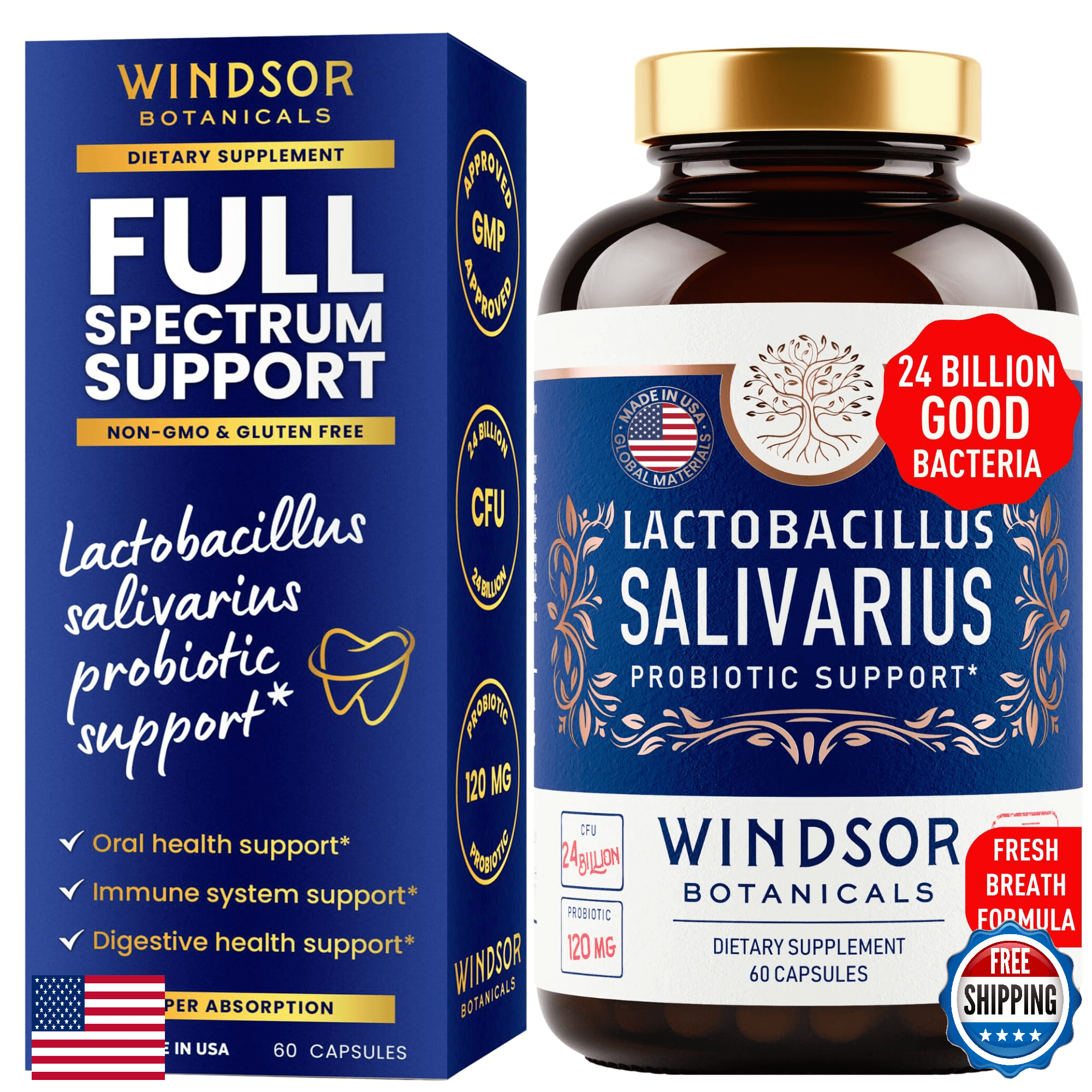 Lactobacillus Salivarius Probiotic - 24bn CFU Dental & Gut Health - Image 1