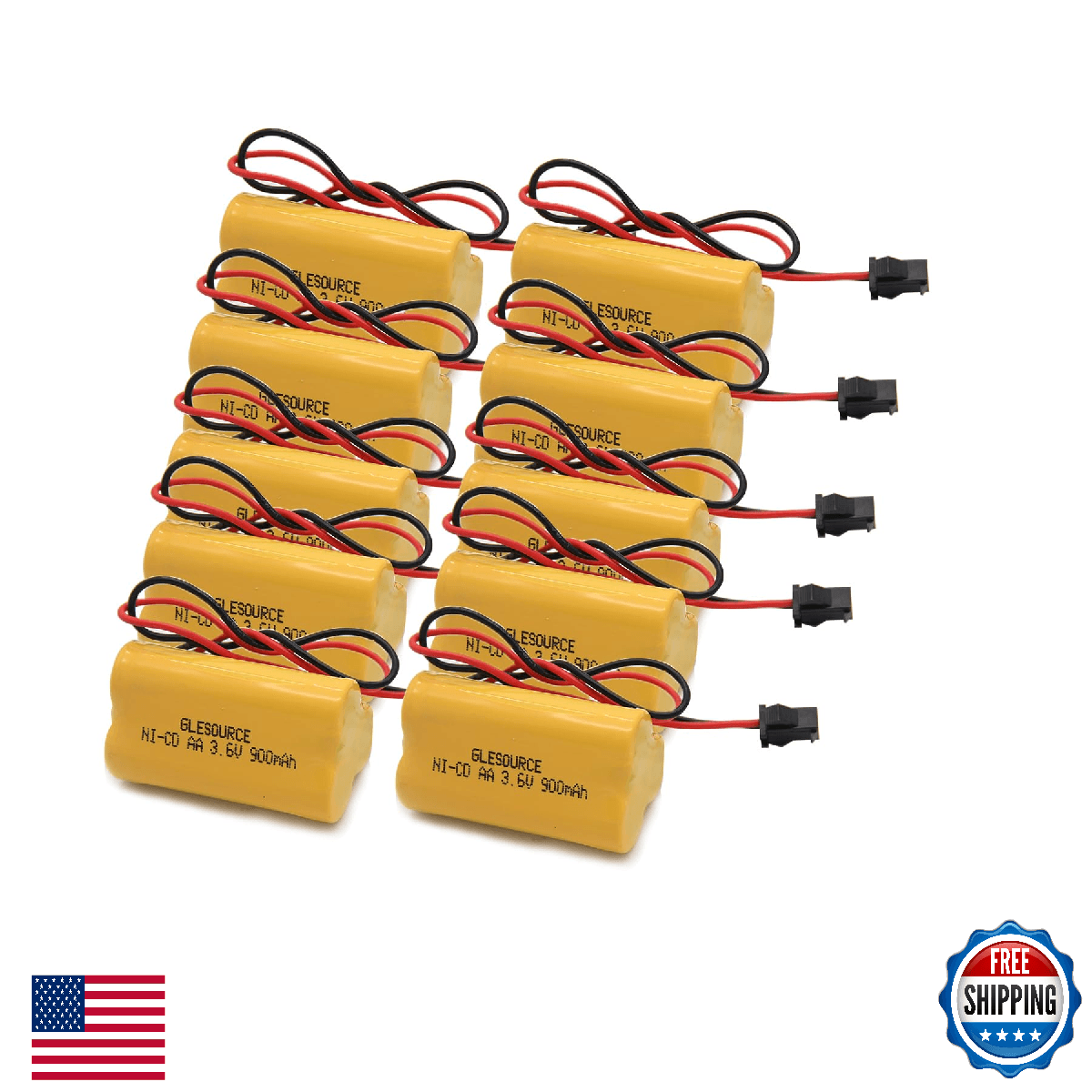 GLESOURCE 3.6V 900mAh Emergency/Exit Light ELB-B001 Battery Compatible for Litho - Image 1