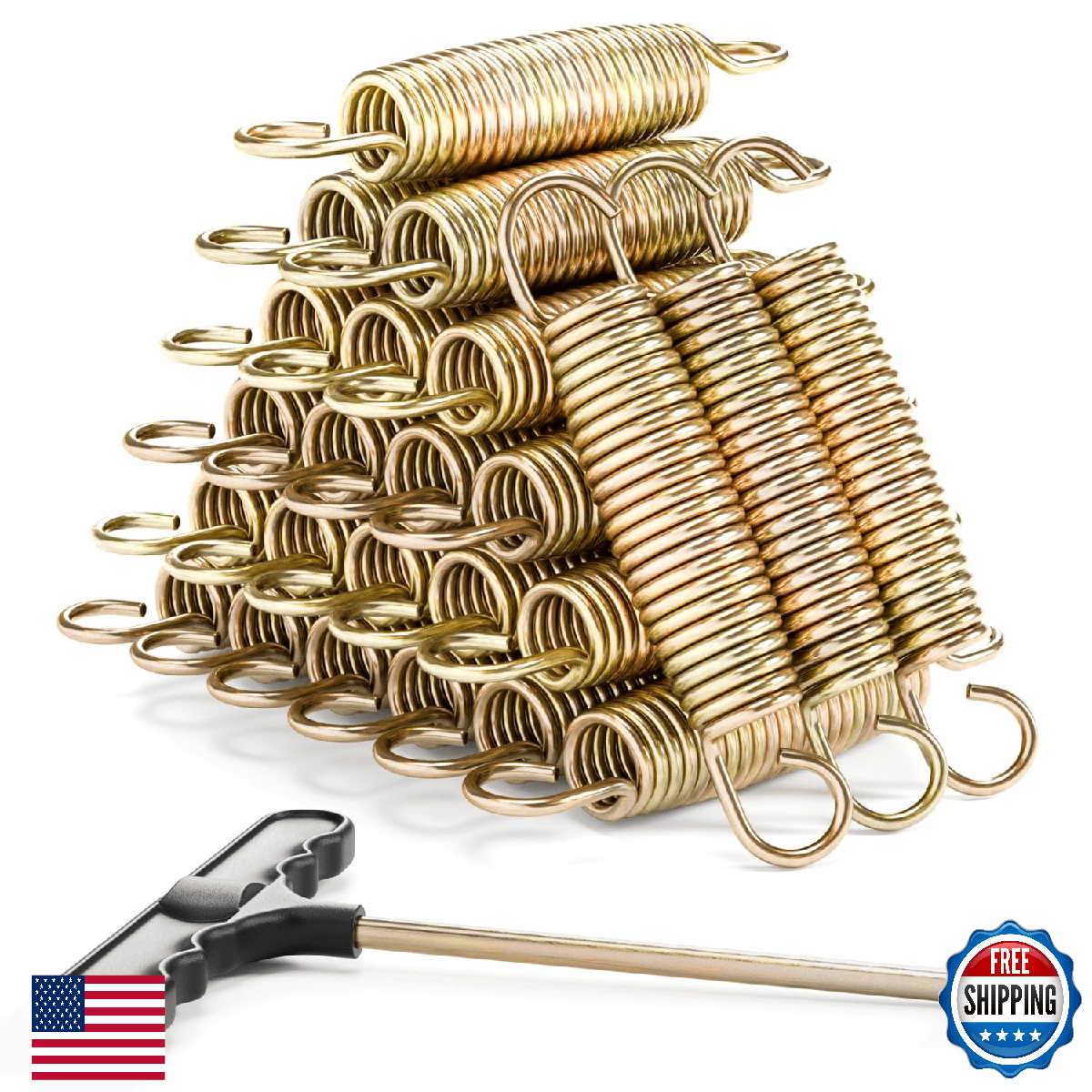 LUDACOO 5in Trampoline Springs Heavy Duty Stainless Steel Trampoline Accessories - Image 1