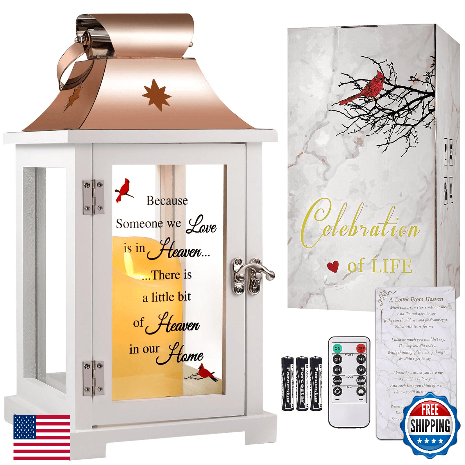 Memorial Lantern, Sympathy Gifts for Loss of Mom/Dad/Loved One, Bereavement Gift - Image 1