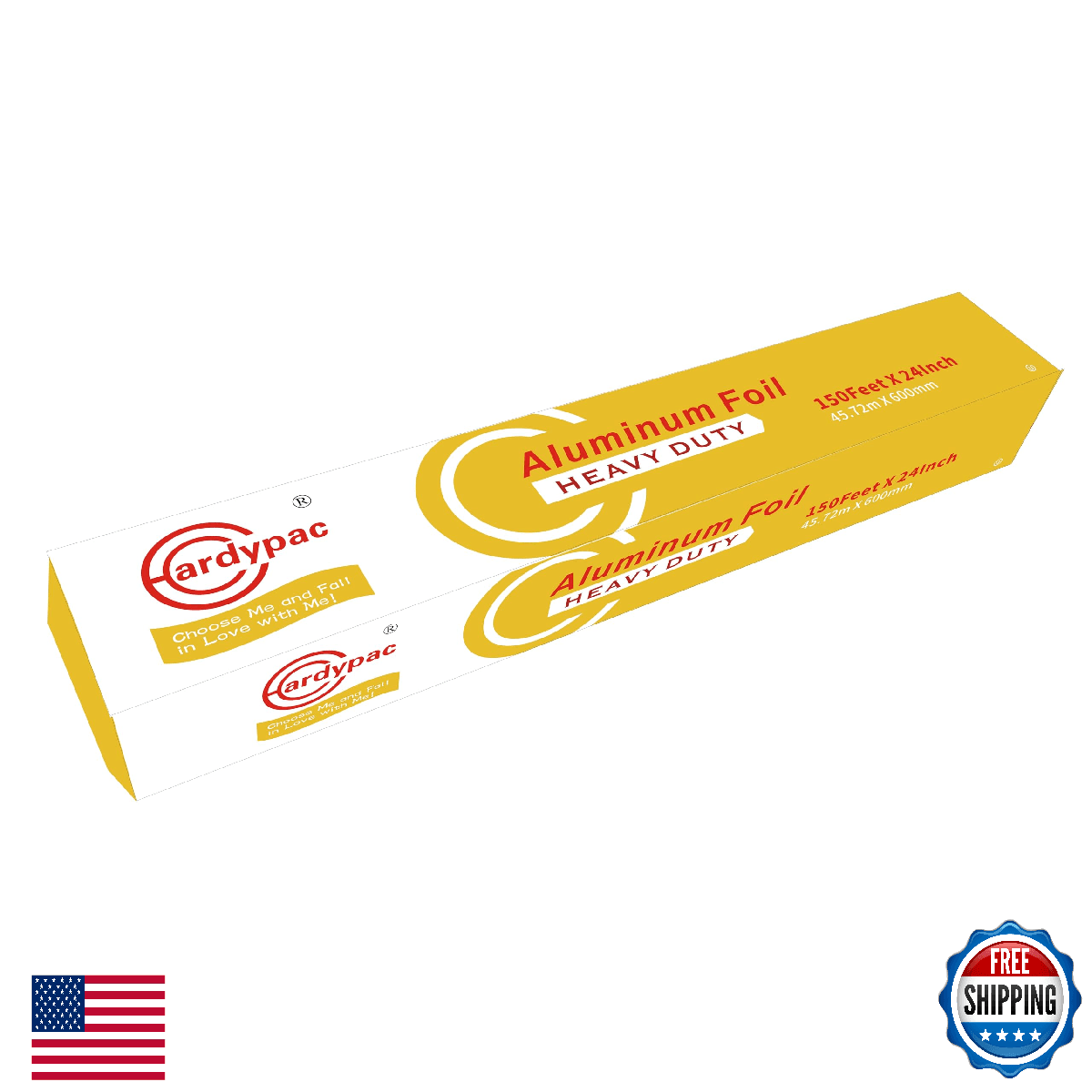Hardypac 24 inch extra wide Heavy Duty Aluminum Foil Roll, 23 Micron Thick, 300S - Image 1