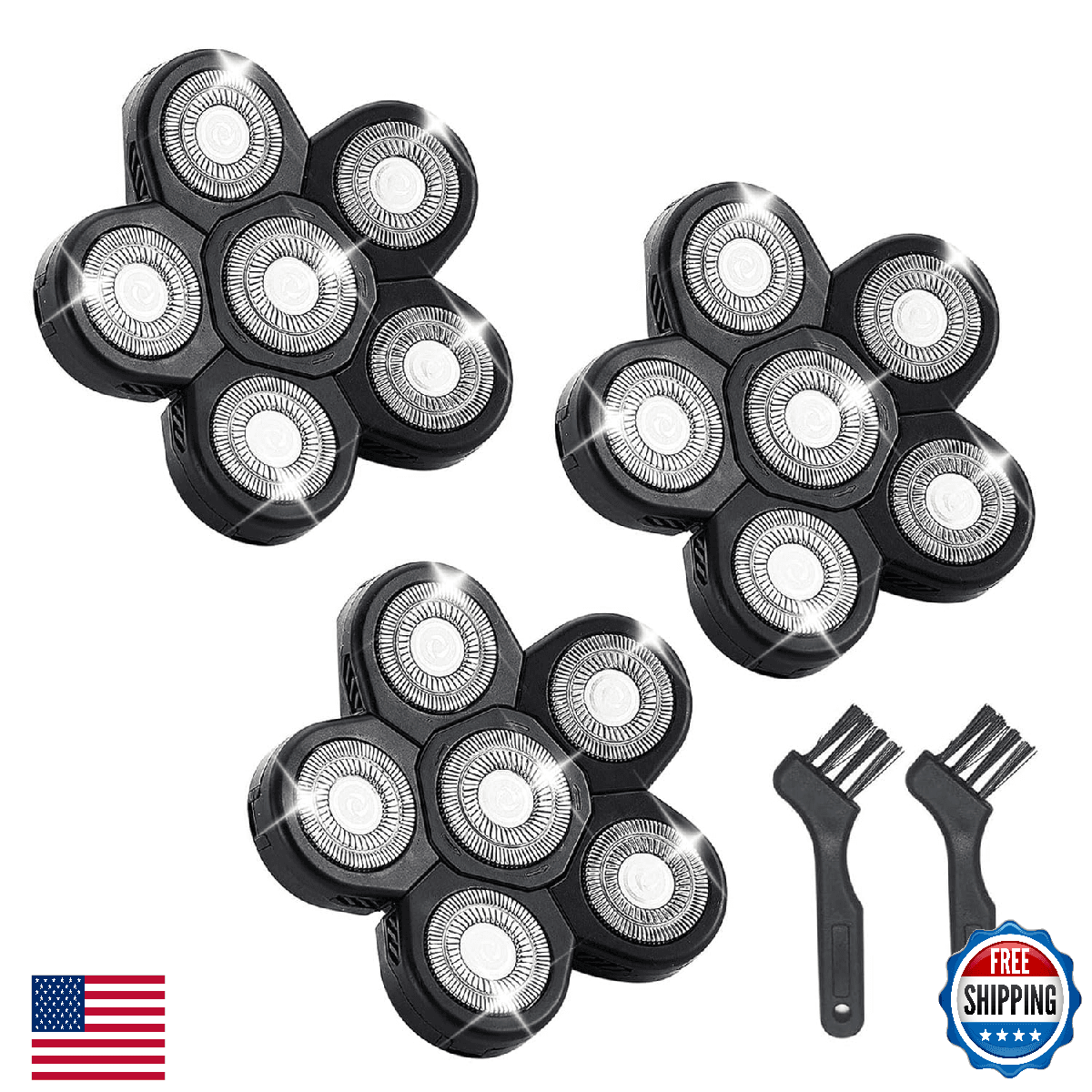 6 Head Shaver Replacement Razor Heads for Many Brands Bald Men's Electric Foil S - Image 1