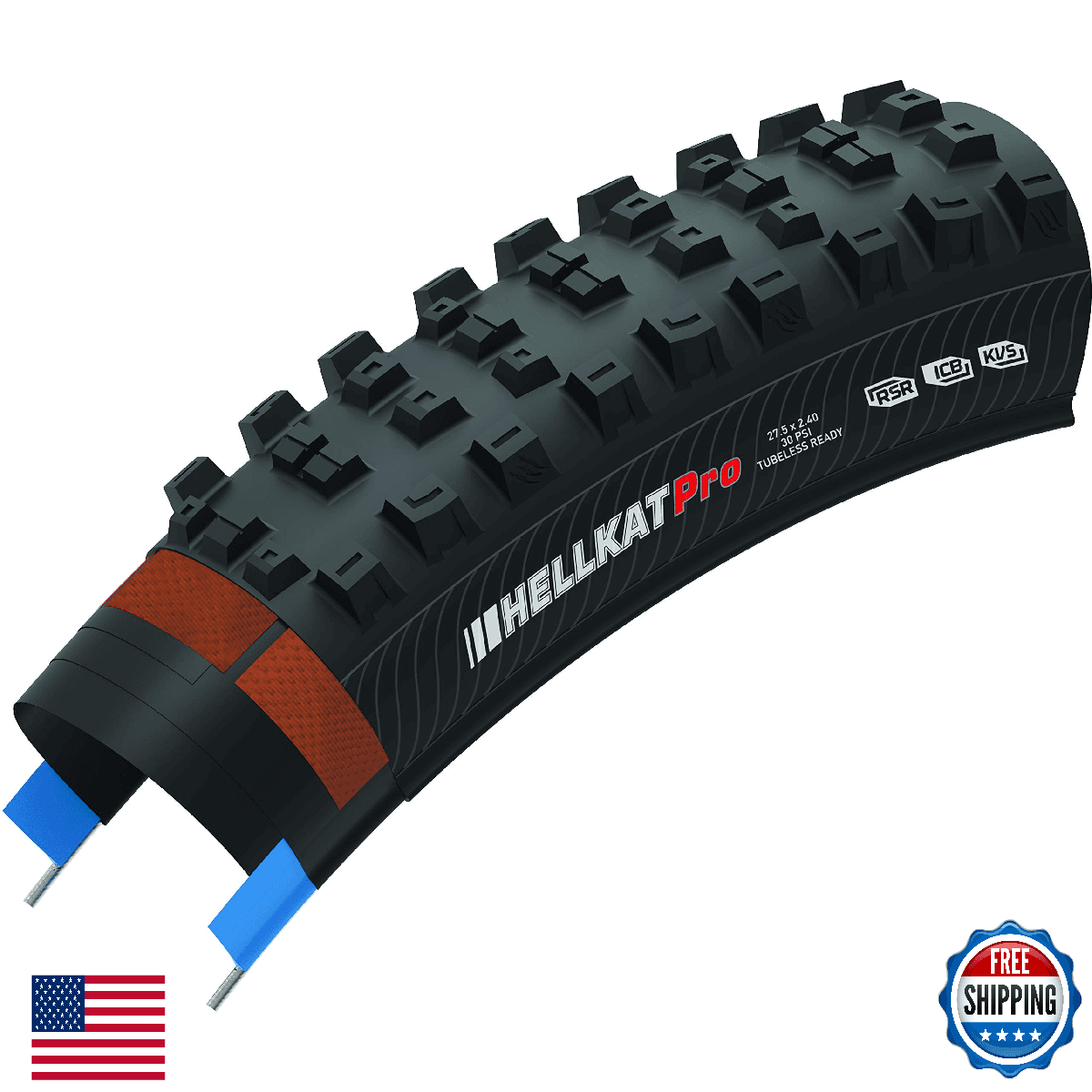 Kenda Hellkat Pro 29x2.40 Foldable Mountain Bike Tire EN ATC 120 TPI Black - Image 1