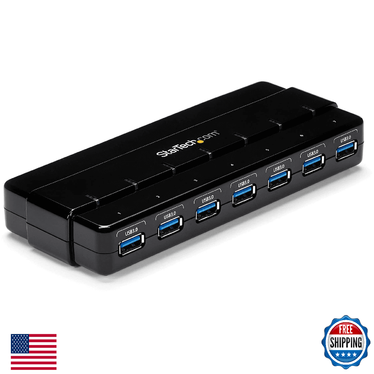 StarTech 7 Port USB 3.0 Hub – Up To 5 Gbps – 7 x USB – Universal Multi Port USB - Image 1