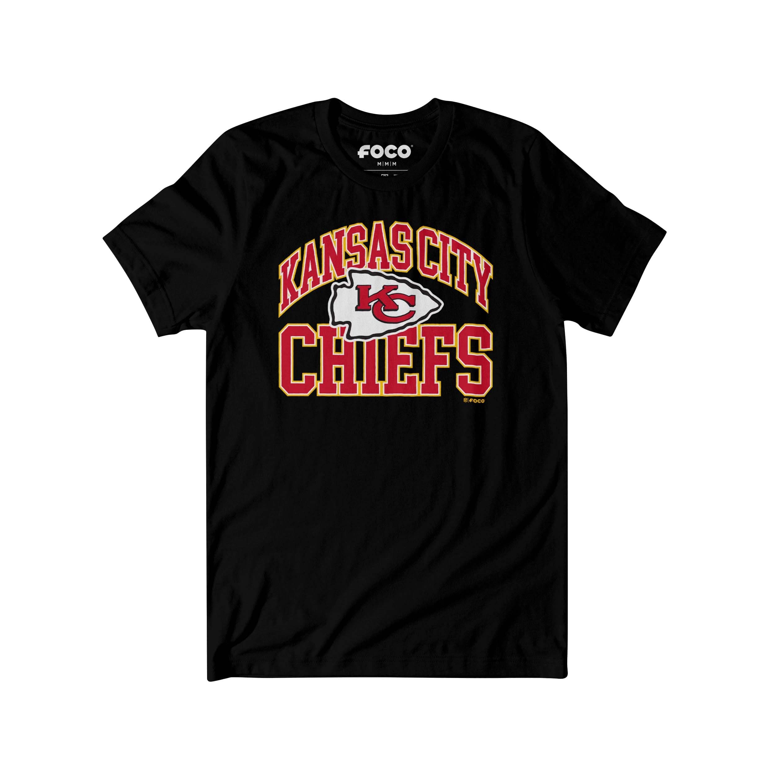 Kansas City Chiefs Arched Wordmark Black T-Shirt - Size Small - Thumbnail 2