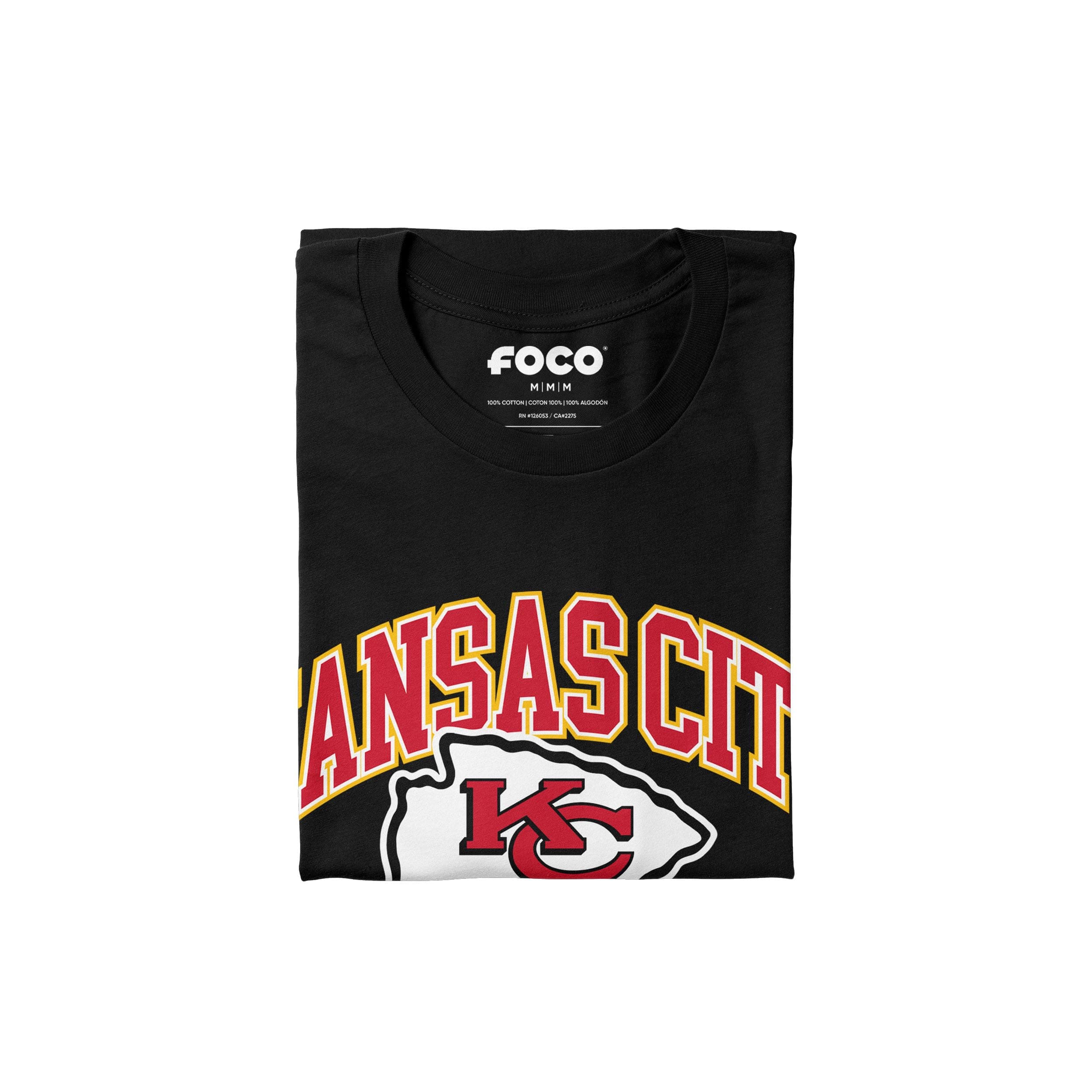 Kansas City Chiefs Arched Wordmark Black T-Shirt - Size Small - Thumbnail 4
