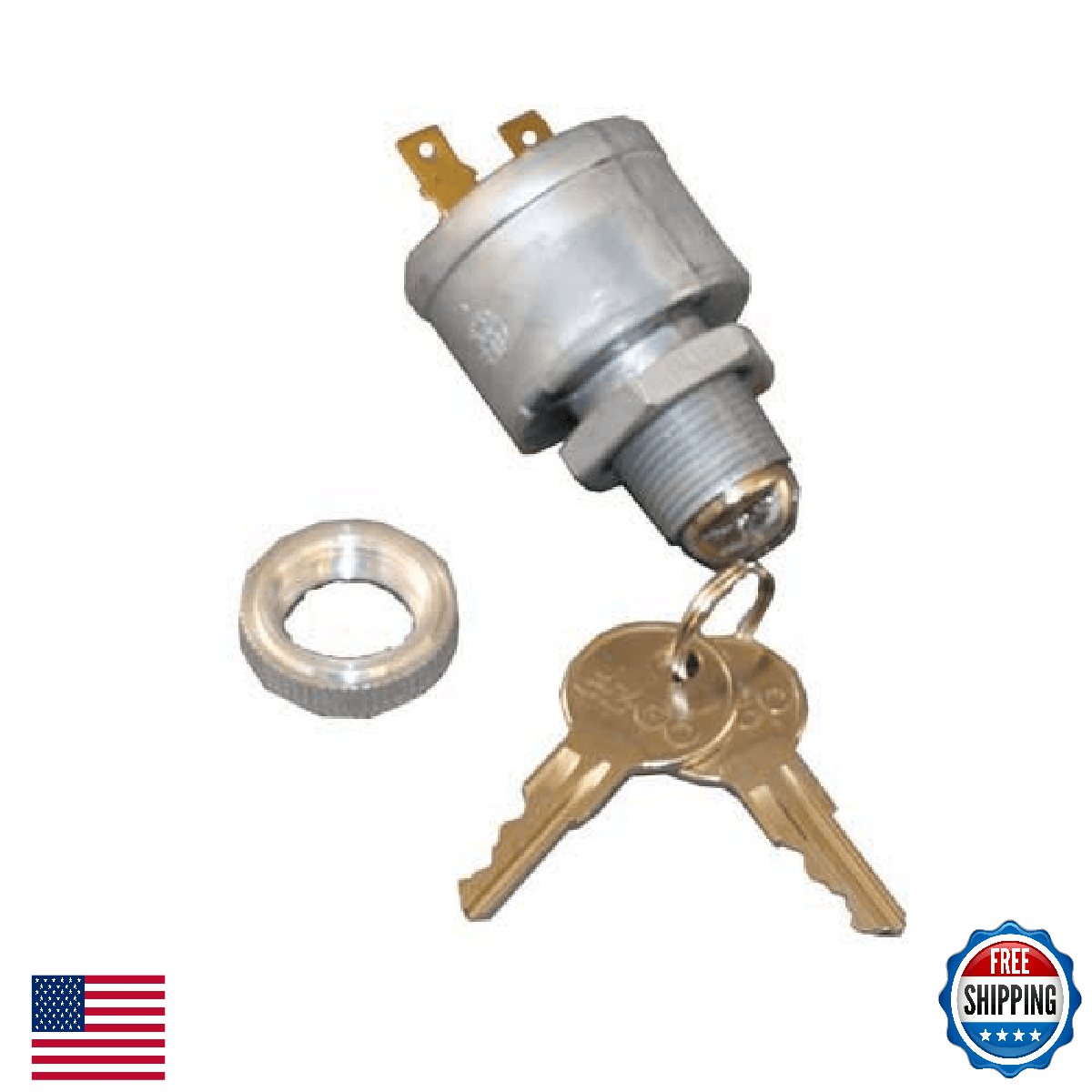 EZGO Golf Cart Ignition Switch - Universal Fit w/ 2 Keys - Image 1