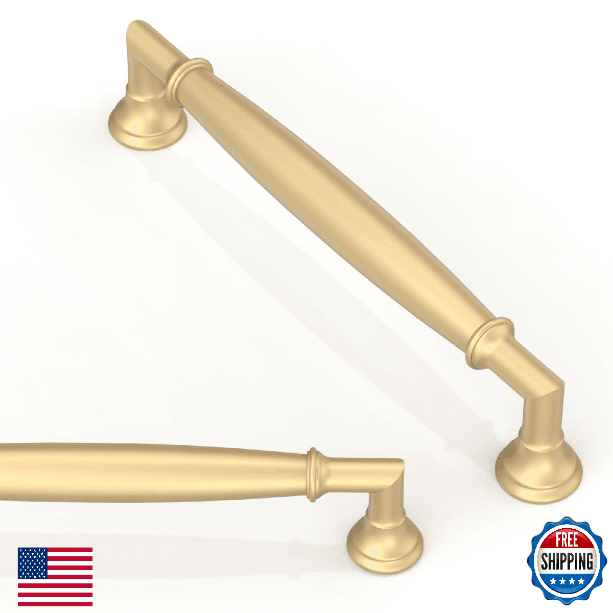 Asimerdeco 10 Pack Brushed Gold Cabinet Pulls 5 Inch(128mm) Kitchen Cabinet Hand - Image 1