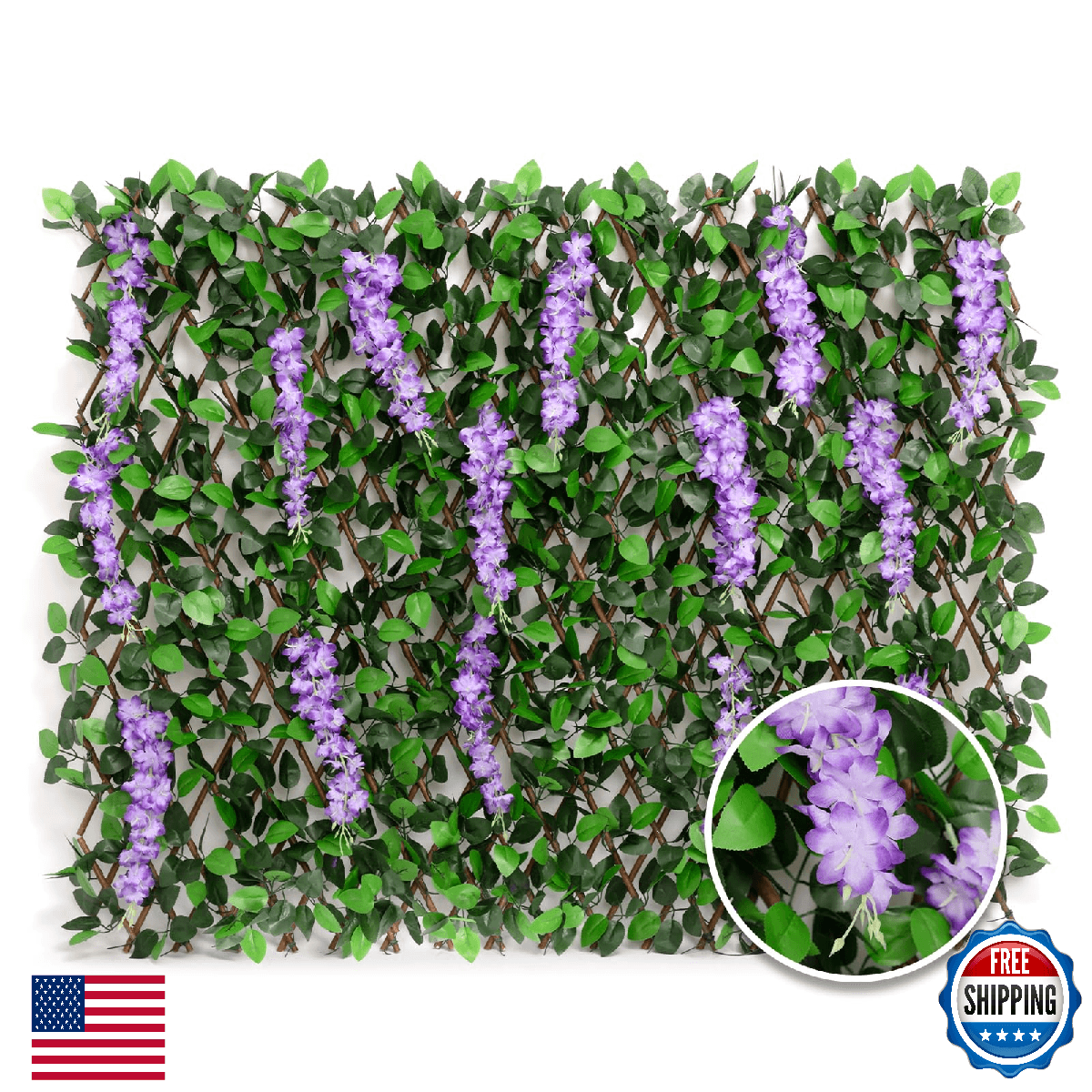 DOEWORKS Expandable Faux Ivy Privacy Fence Screen for Balcony Patio Outdoor - Image 1