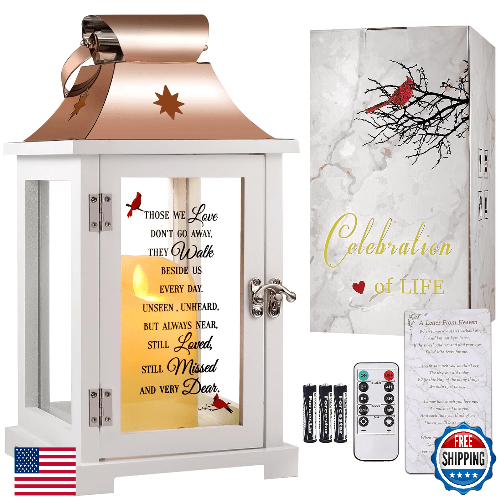 Memorial Lantern, Sympathy Gifts for Loss of Mom/Dad/Loved One, Bereavement Gift - Image 1