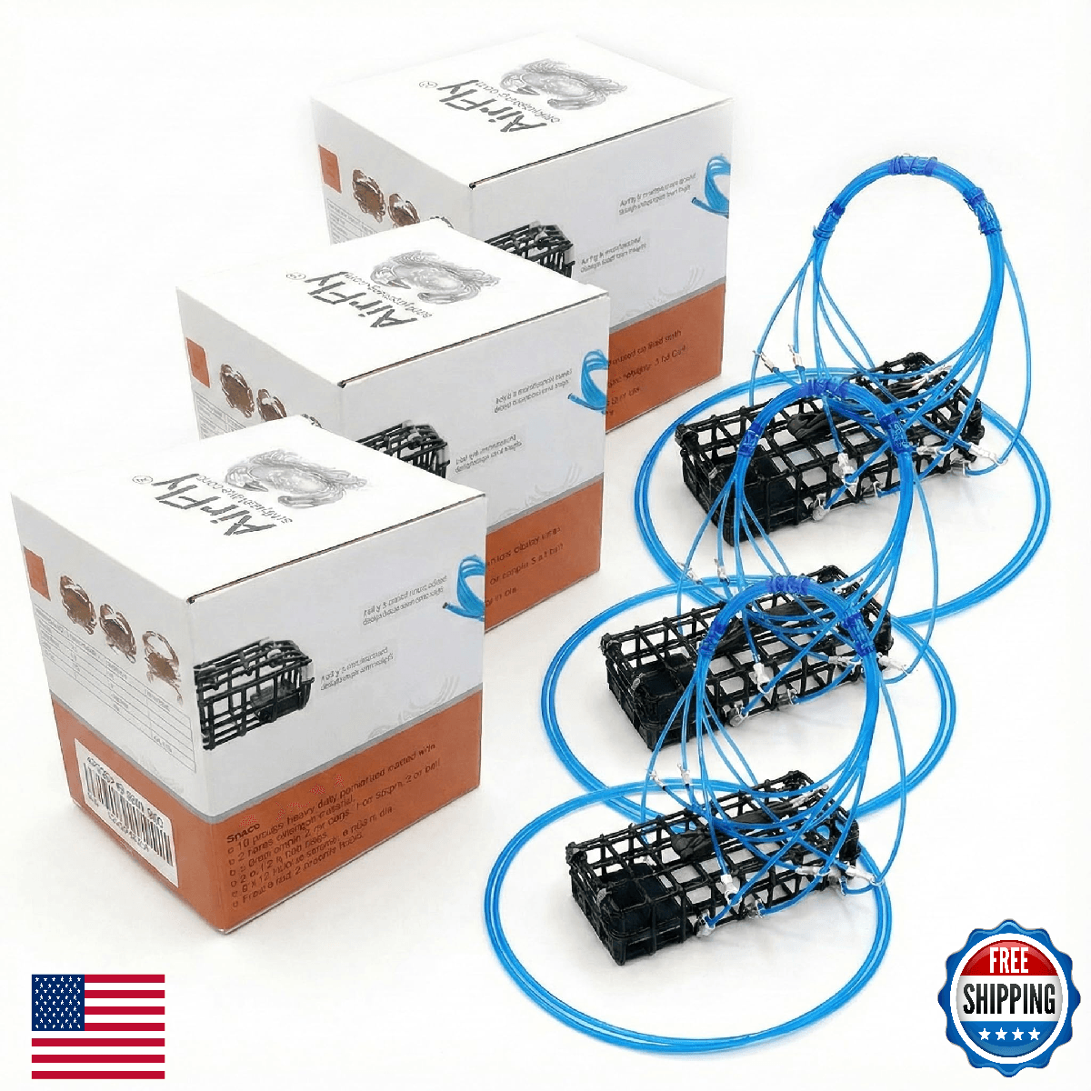 AirFly Heavy Surf 6-Loop Crab Trap for Fishing Poles – Lead-Free, USA-Made, Prem - Image 1