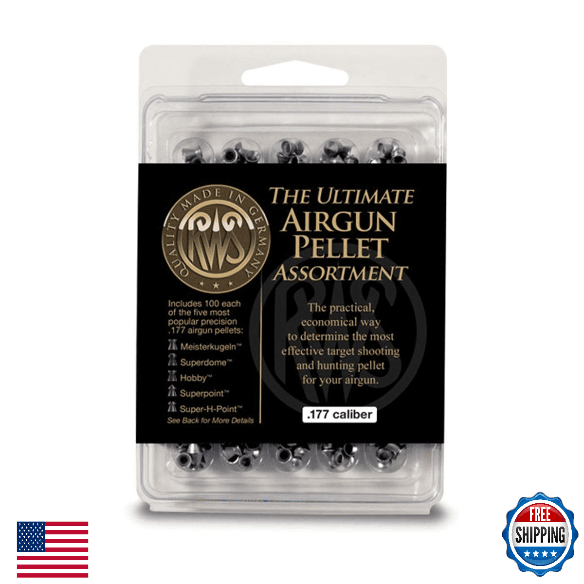 RWS .177 Caliber Air Rifle Pellet Sampler - 5 Types of Pellets (100 Each) - Image 1