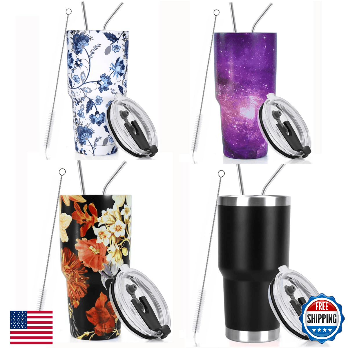 SYACOT 30oz Stainless Steel Vacuum Insulated Tumbler Travel Mug Double Wall - Image 1
