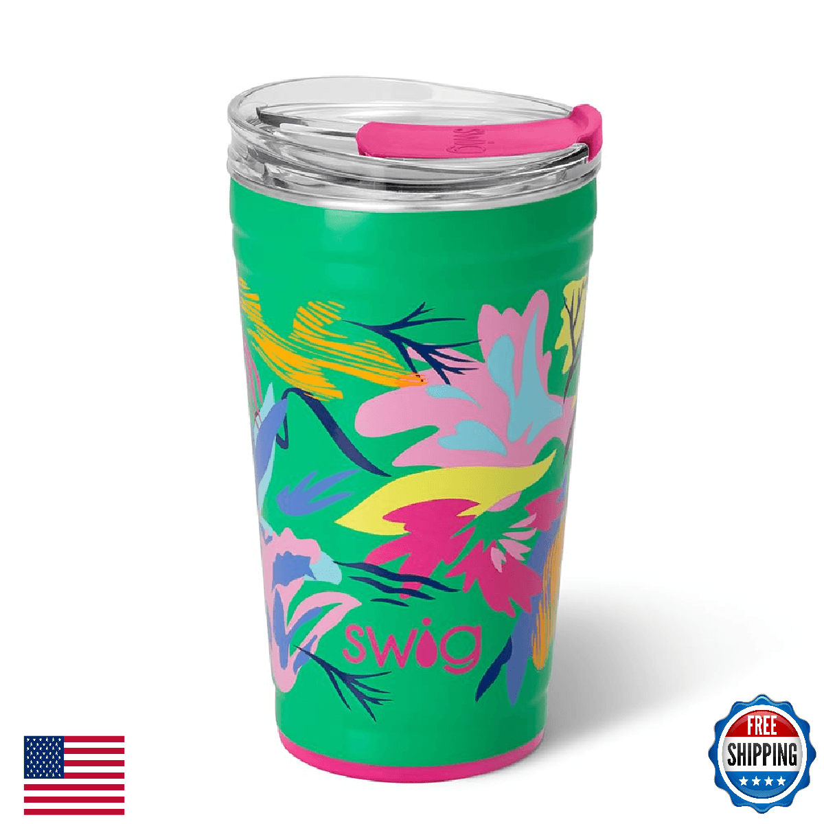 Swig Life 24oz Party Cup Stackable Insulated Travel Coffee Tumbler EZ Slider Lid - Image 1