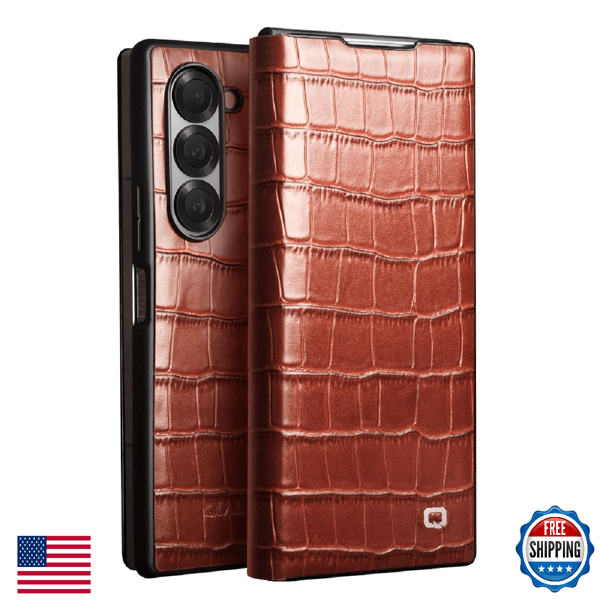 Natural Genuine Leather Case for Samsung Galaxy Z Fold 6 5G Premium Cowhide Luxu - Image 1