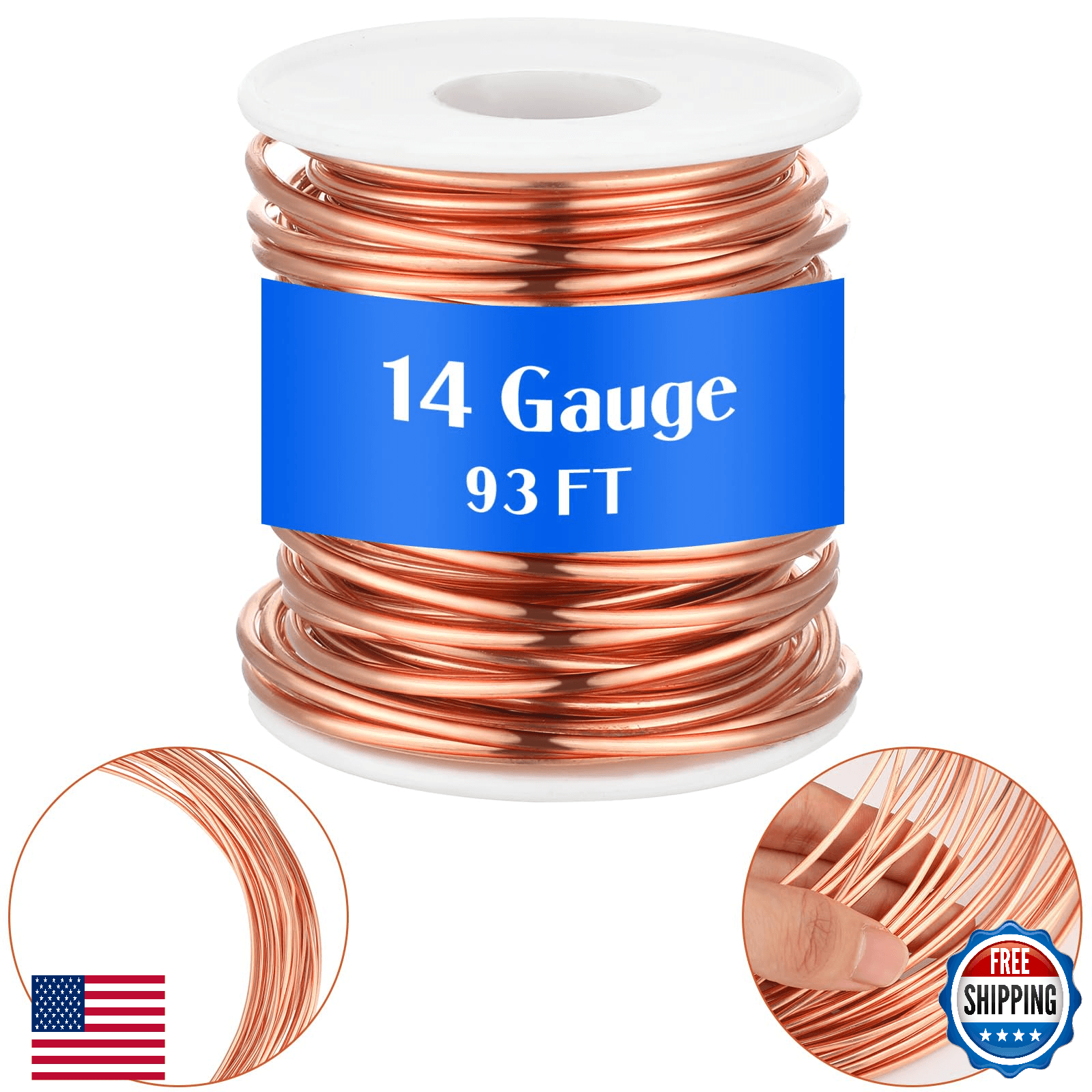 Therwen 14 Gauge Copper Wire for Electroculture Gardening & Jewelry Making 126ft - Image 1