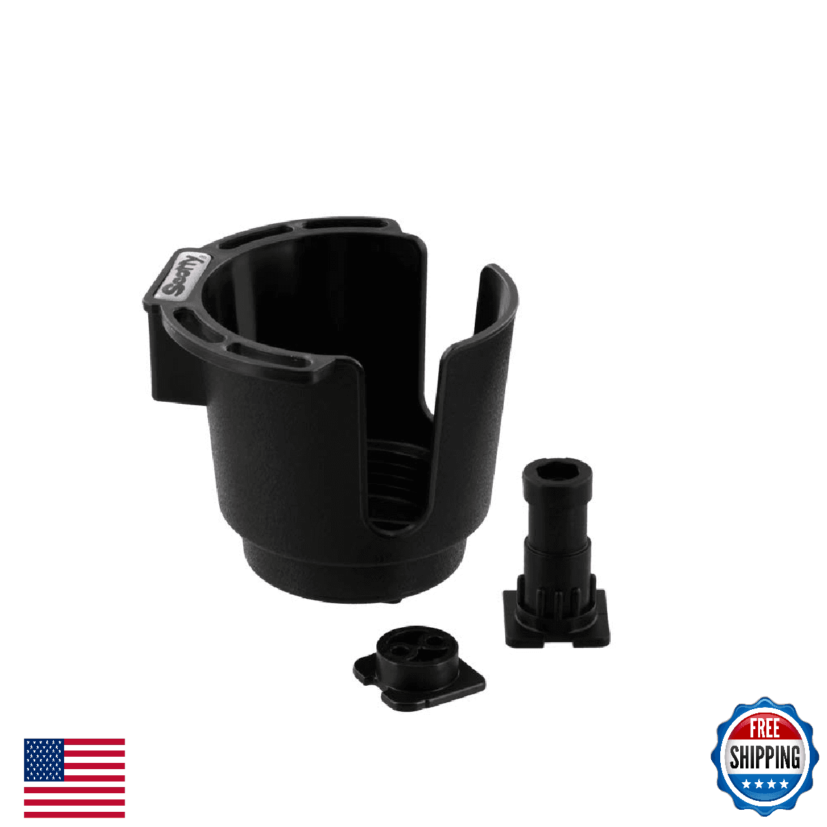 Scotty #311-BK Cup Holder w/ Rod Holder Post & Bulkhead - Black - Image 1
