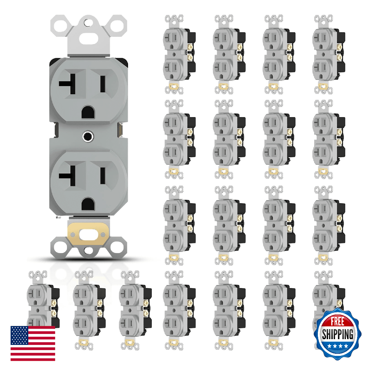 TOPELER Duplex Receptacle Outlets, Heavy-Duty Electrical Outlet for Commercial a - Image 1