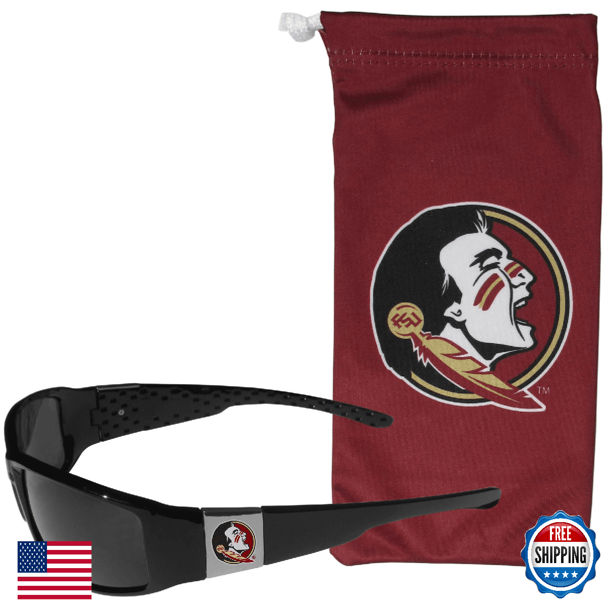 Florida State Seminoles Chrome Wrap Sunglasses NCAA Siskiyou Sports Fan Shop - Image 1