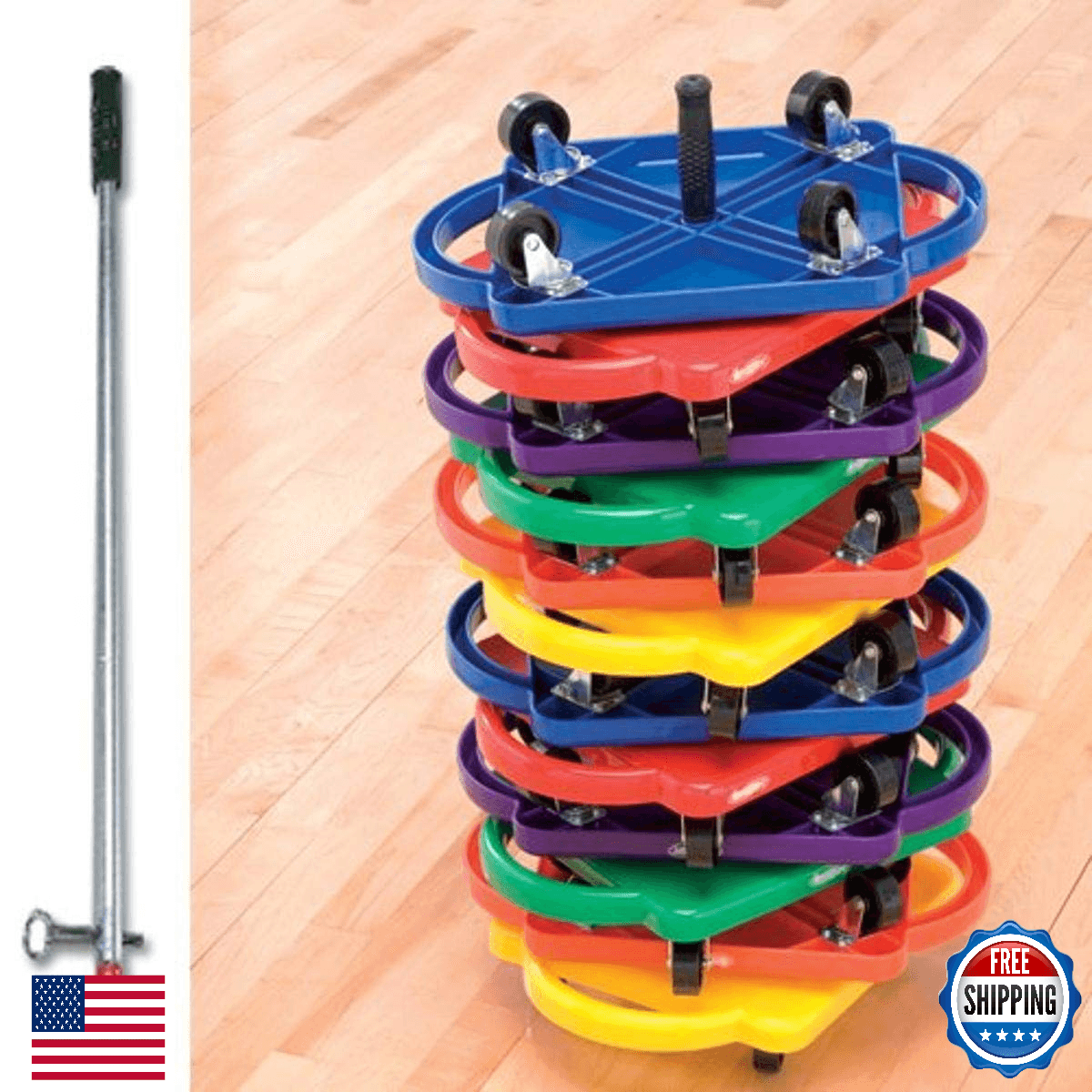 Gamecraft Scooter Board Storage Pole - Holds 12 Boards, Space-Saving Design - Image 1