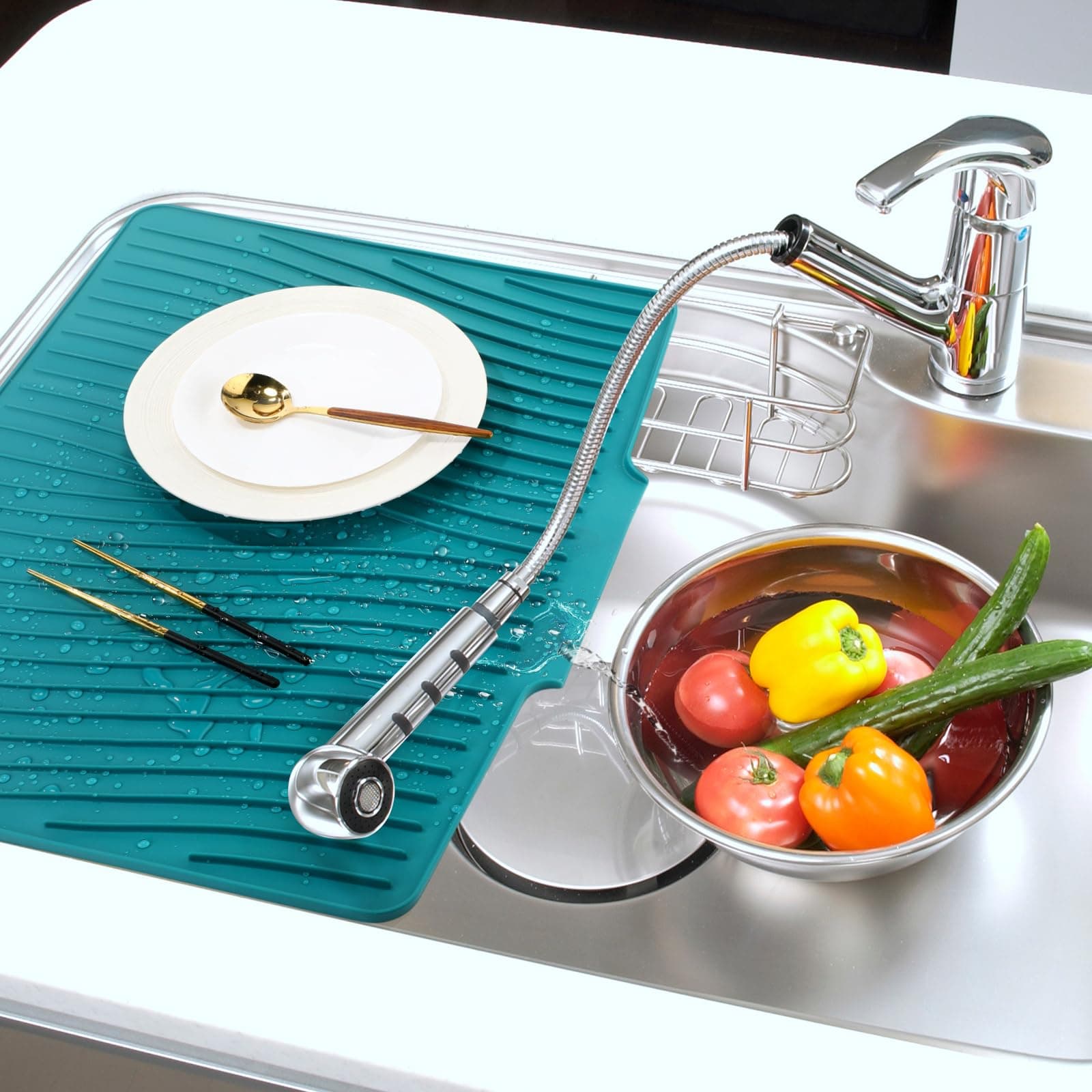 Teenyyou Extra Large Silicone Dish Drying Mat For Kitchen Counter Drying Pad 23. - Thumbnail 3